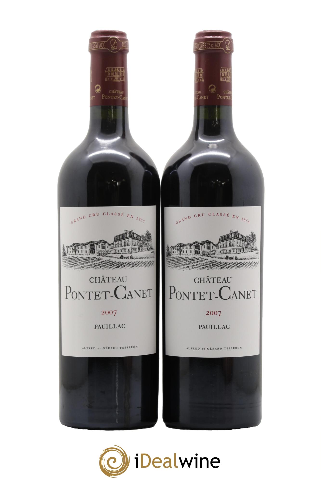 Château Pontet Canet 5ème Grand Cru Classé 2007 - Lot de 2 bouteilles - 0