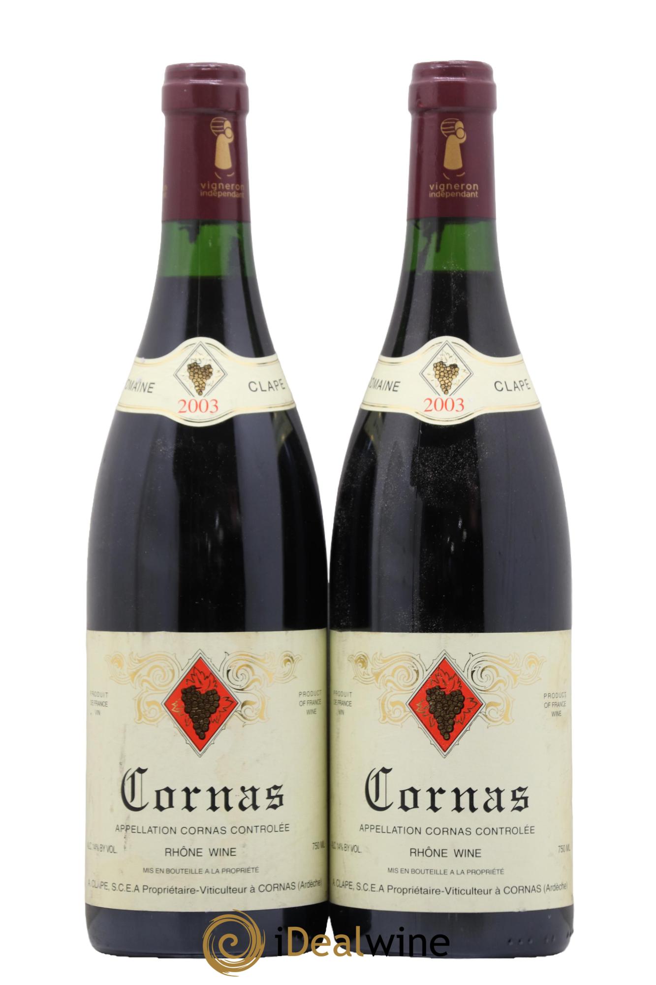 Cornas Auguste Clape 2003 - Lot of 2 bottles - 0