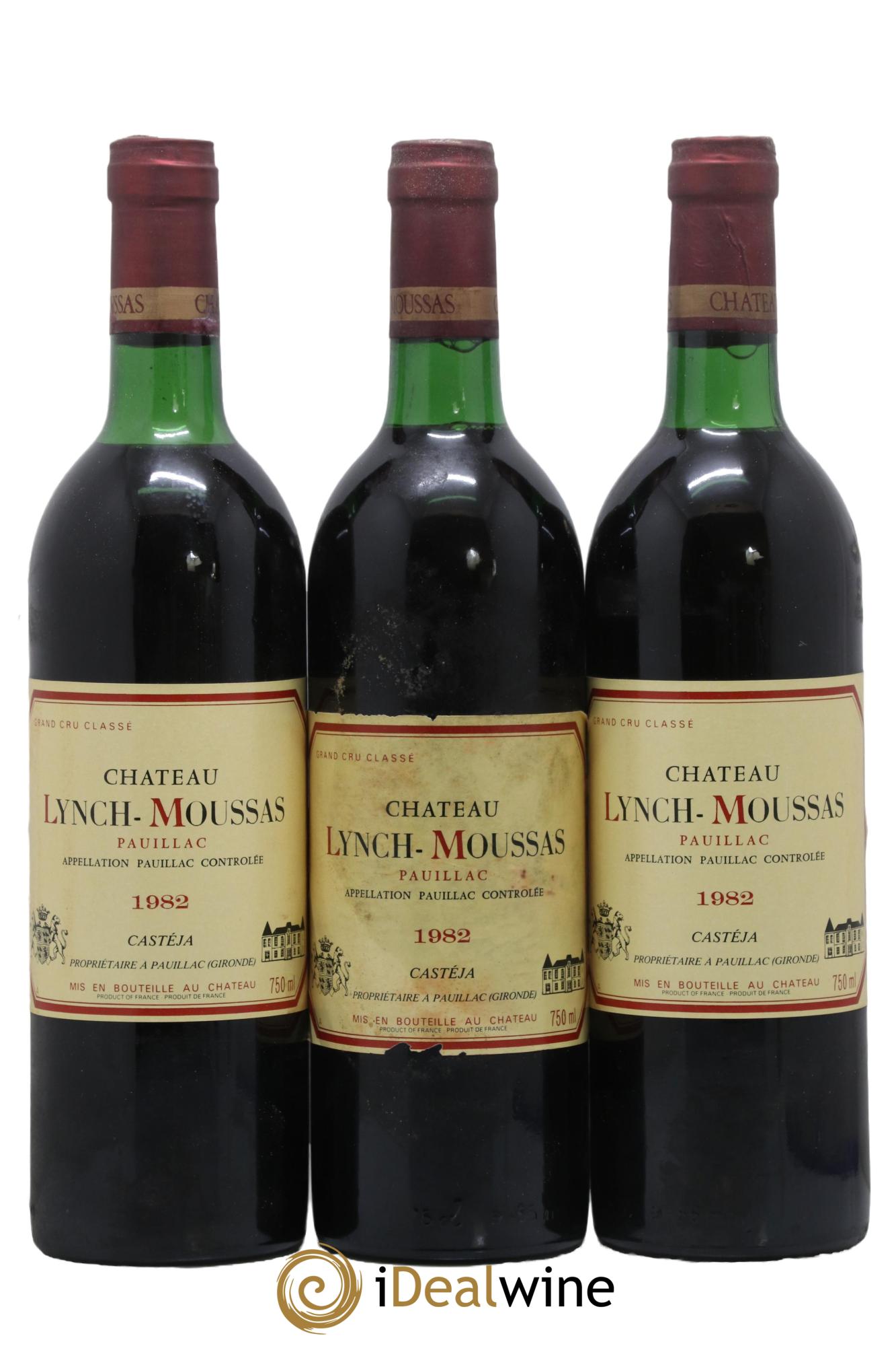 Château Lynch Moussas 5ème Grand Cru Classé  1982 - Posten von 3 Flaschen - 0