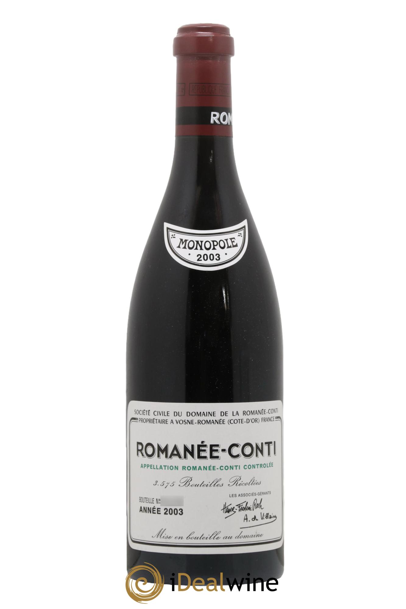 Romanée-Conti Grand Cru Domaine de la Romanée-Conti 2003 - Lotto di 1 bottiglia - 0