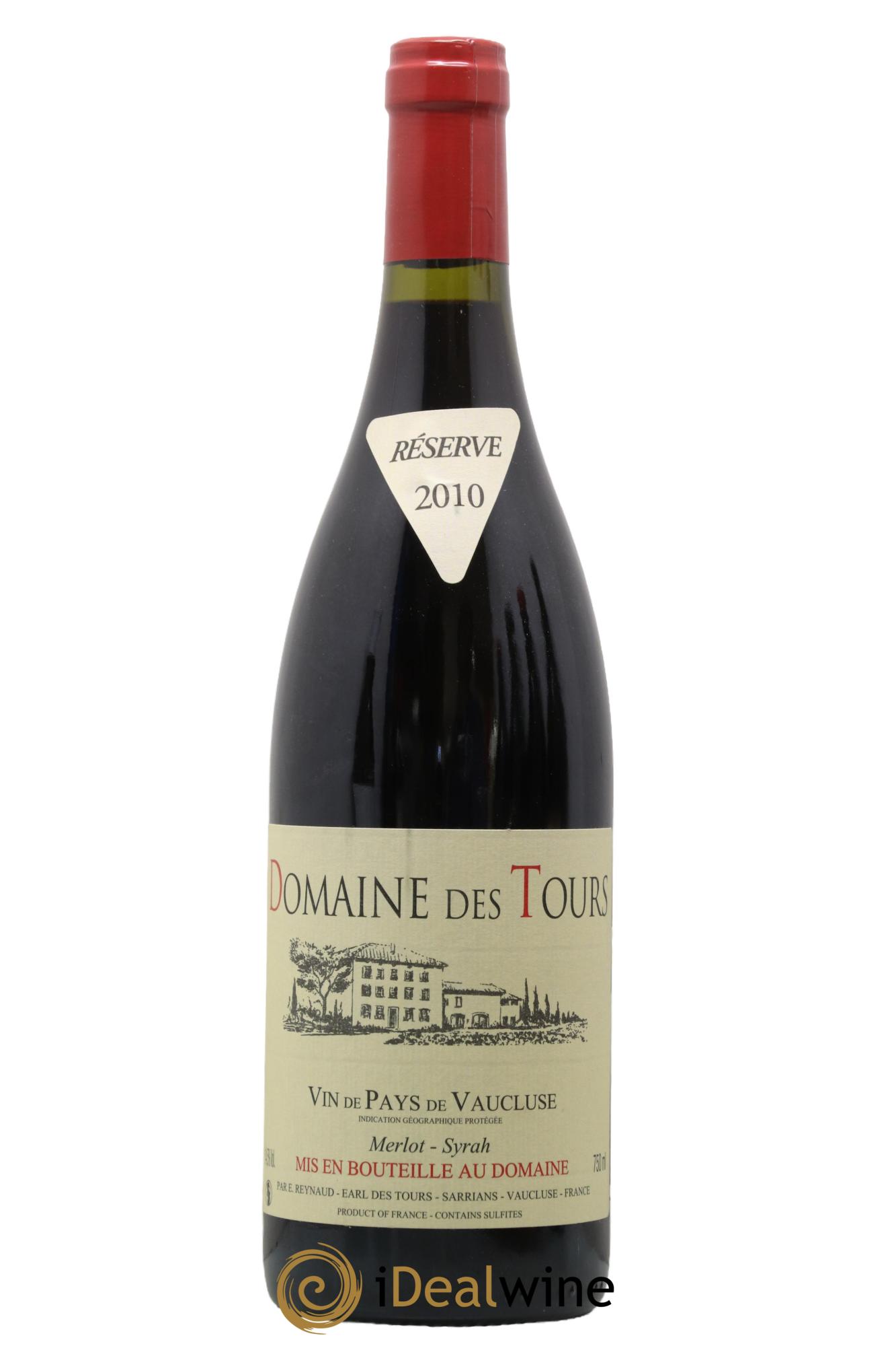 IGP Pays du Vaucluse (Vin de Pays du Vaucluse) Domaine des Tours Merlot-Syrah Emmanuel Reynaud 2010 - Lotto di 1 bottiglia - 0