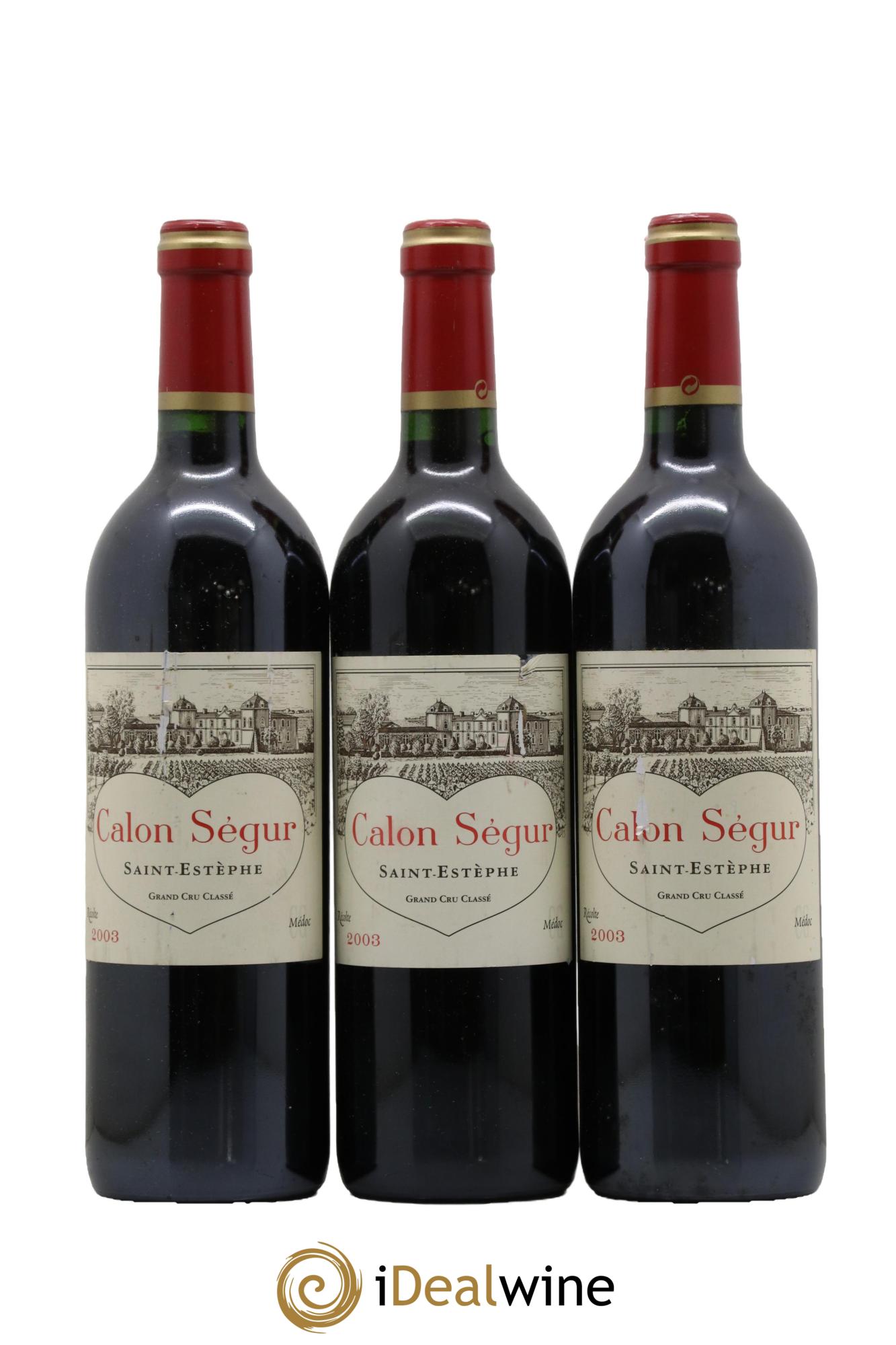 Château Calon Ségur 3ème Grand Cru Classé  2003 - Lotto di 3 bottiglie - 0