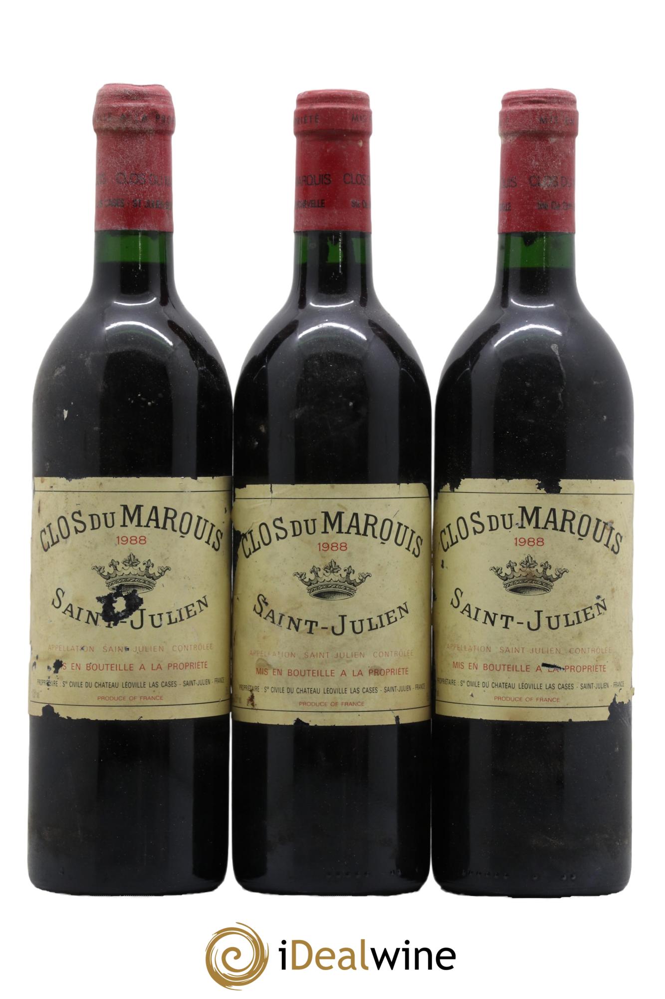 Clos du Marquis 1988 - Lot of 3 bottles - 0