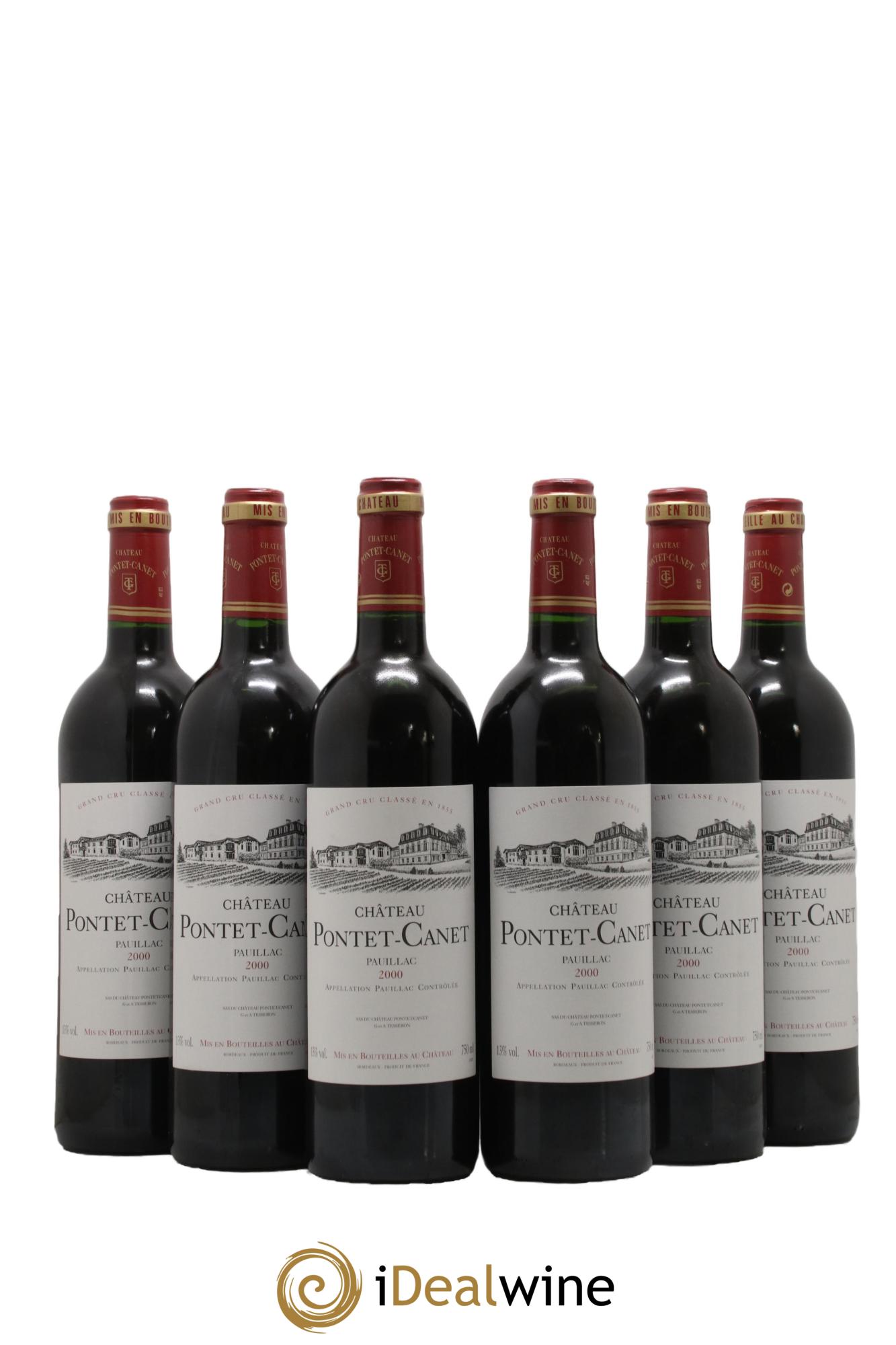 Château Pontet Canet 5ème Grand Cru Classé 2000 - Lotto di 6 bottiglie - 0