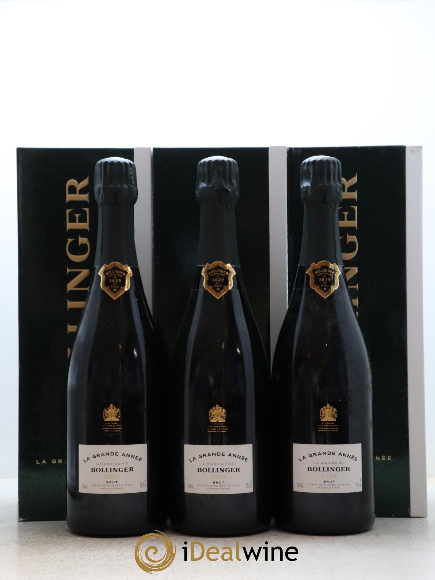 Grande Année Bollinger 2002 - Lot de 3 bouteilles - 0