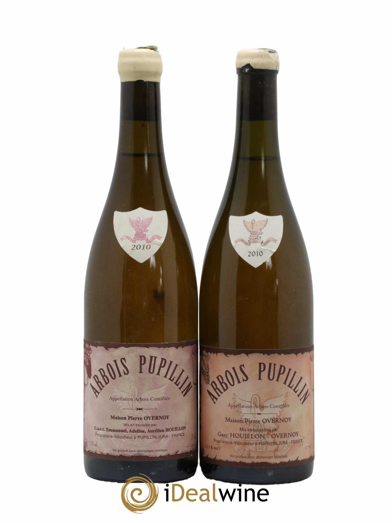 Arbois Pupillin Chardonnay (cire blanche) Overnoy-Houillon (Domaine) 2010 - Lotto di 2 bottiglie - 0