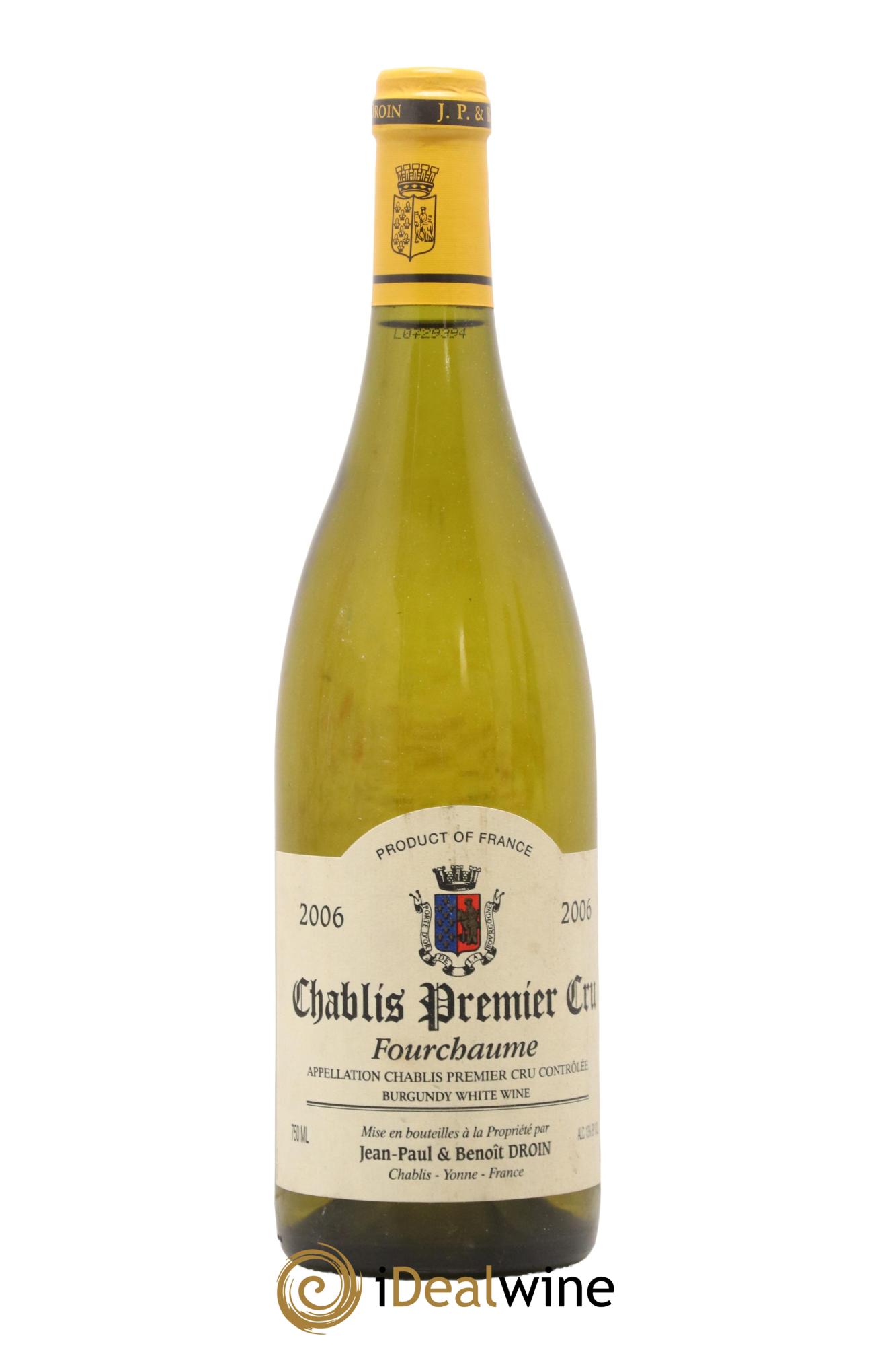 Chablis 1er Cru Fourchaume Jean-Paul & Benoît Droin (Domaine) 2006 - Lotto di 1 bottiglia - 0