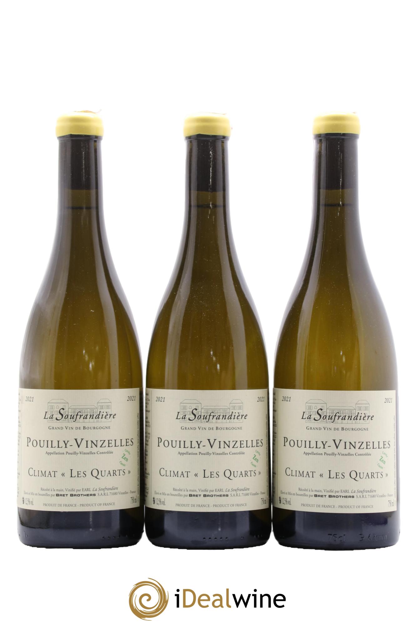 Pouilly-Vinzelles Les Quarts Cuvée Zen La Soufrandière - Bret Brothers  2021 - Posten von 3 Flaschen - 0