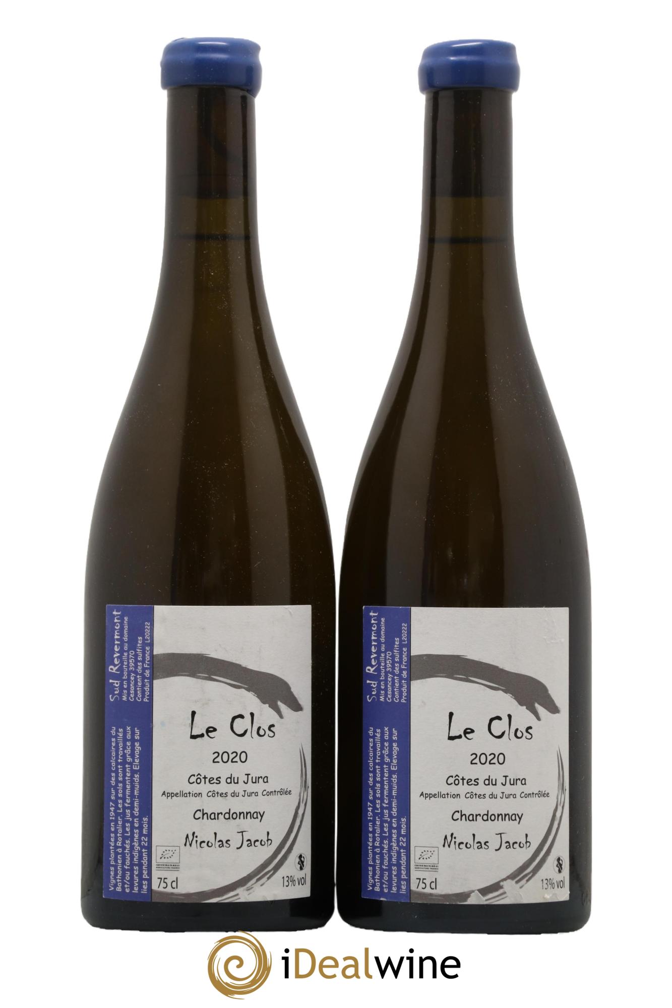 Côtes du Jura Chardonnay Le Clos  Nicolas Jacob  2020 - Lot of 2 bottles - 0