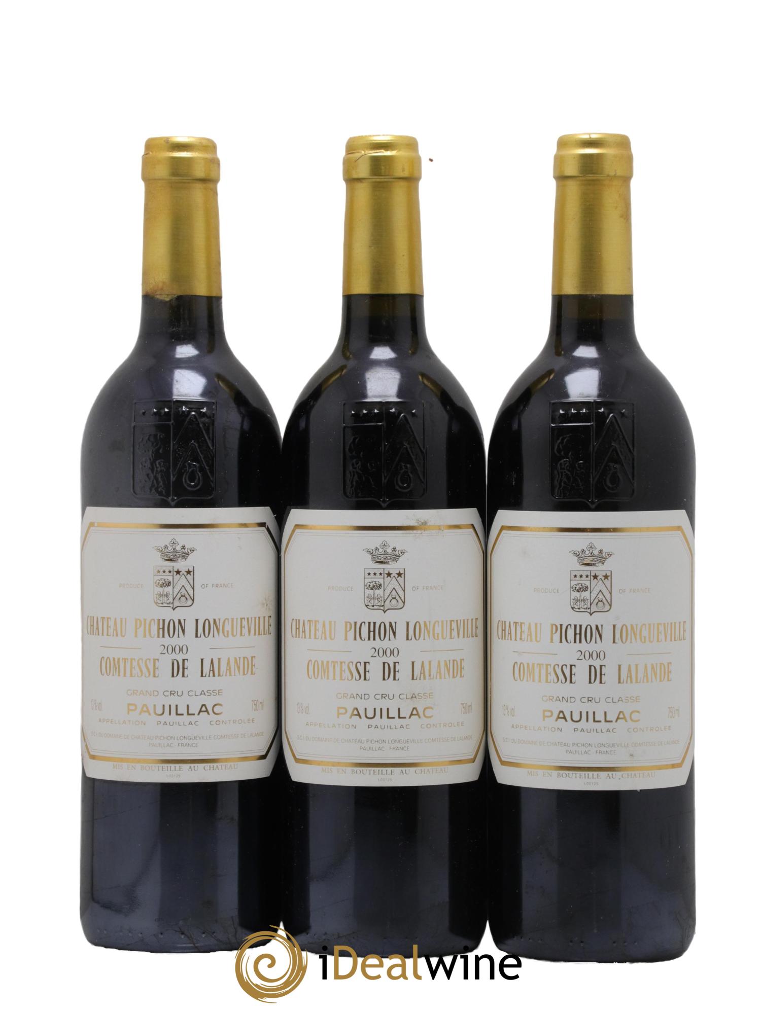 Château Pichon Longueville Comtesse de Lalande 2ème Grand Cru Classé 2000 - Lot of 3 bottles - 0