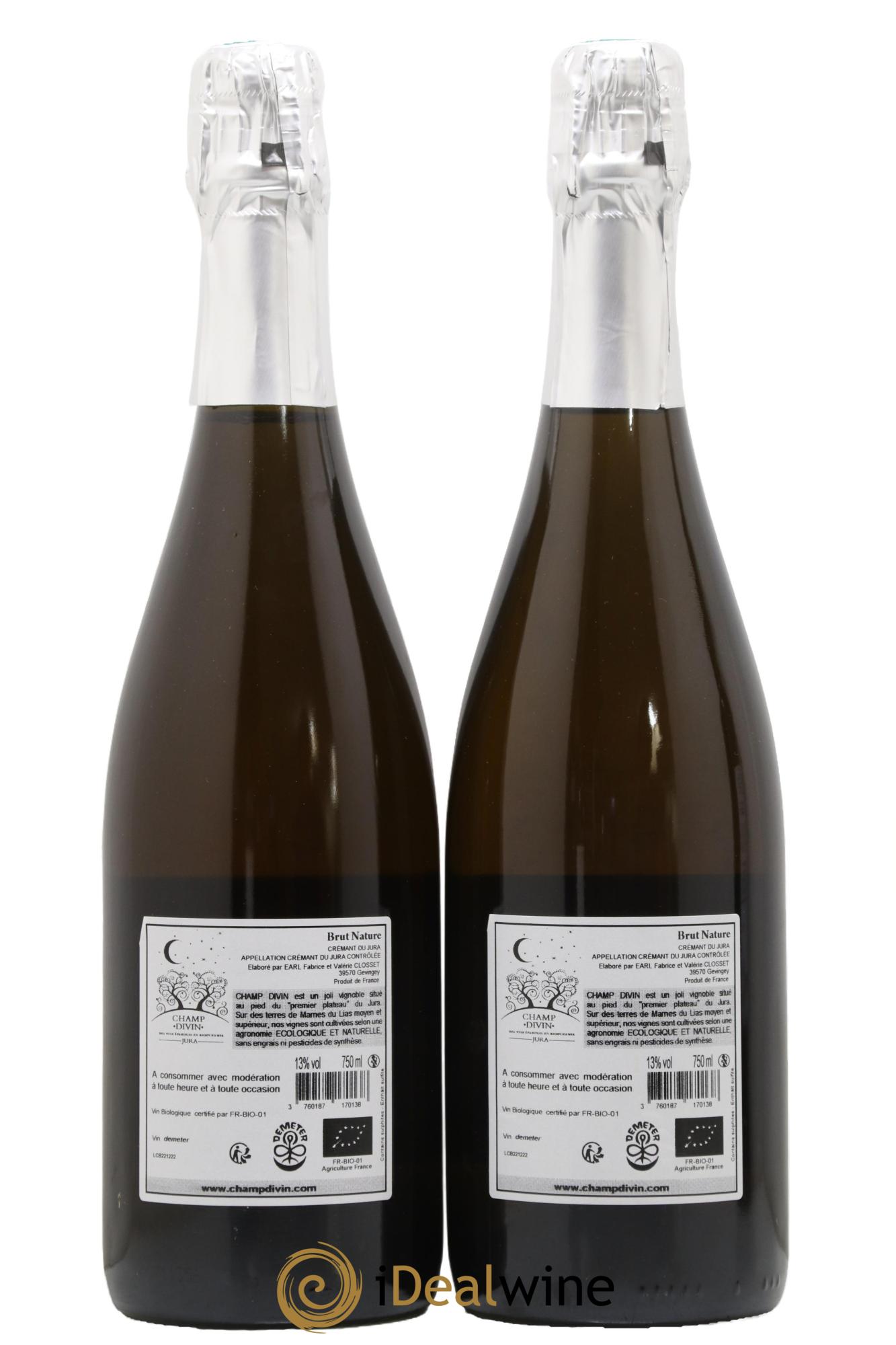 Crémant du Jura Zero Dosage Champ Divin 2022 - Lot of 2 bottles - 1