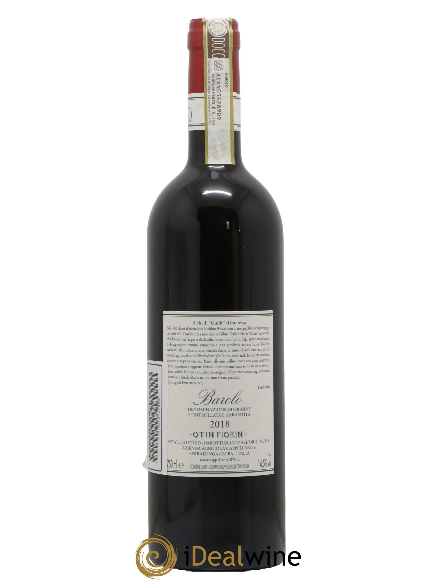 Barolo Pie Franco Cappellano 2018 - Lot de 1 bouteille - 1