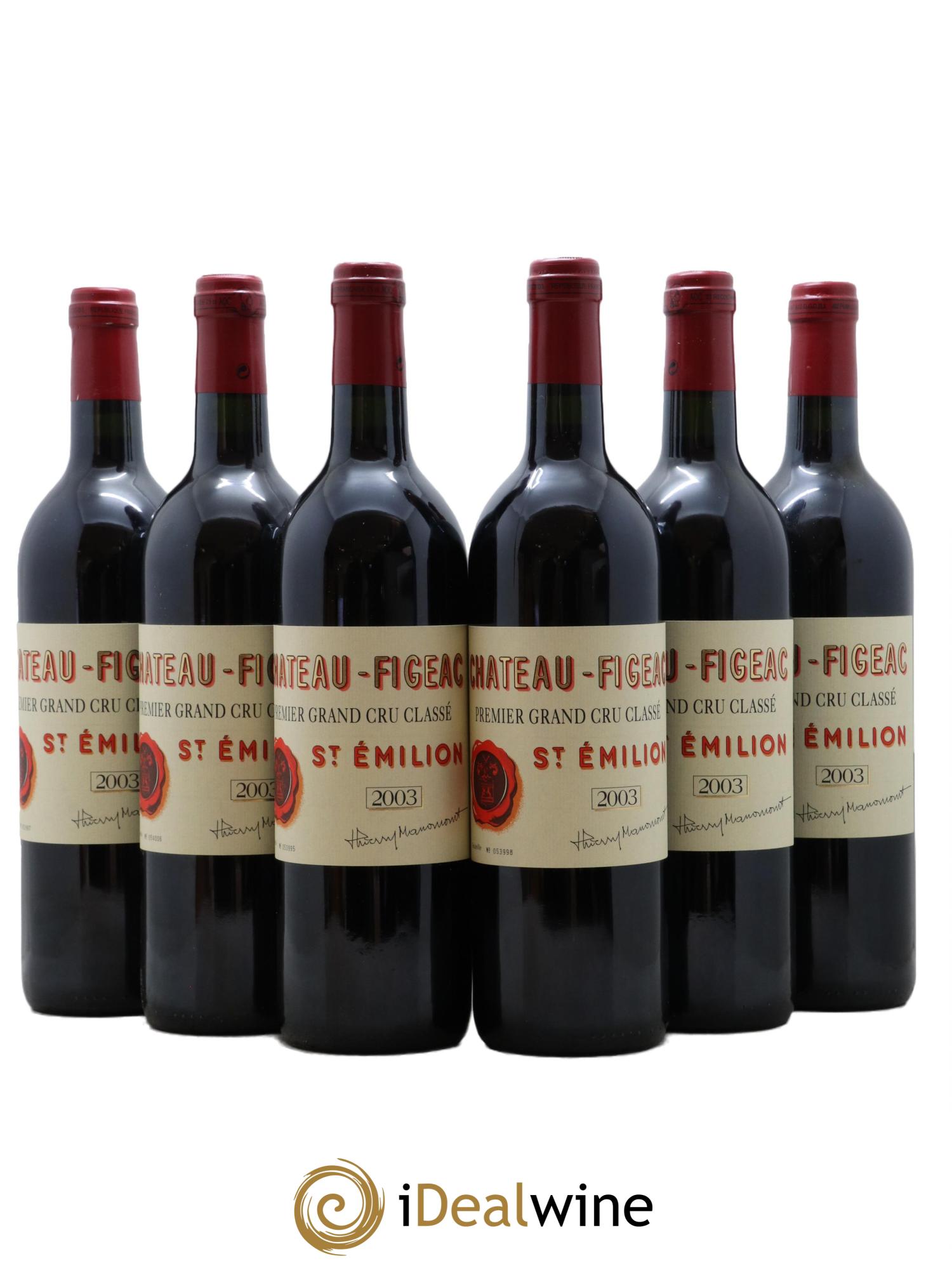 Château Figeac 1er Grand Cru Classé A 2003 - Lot de 6 bouteilles - 0