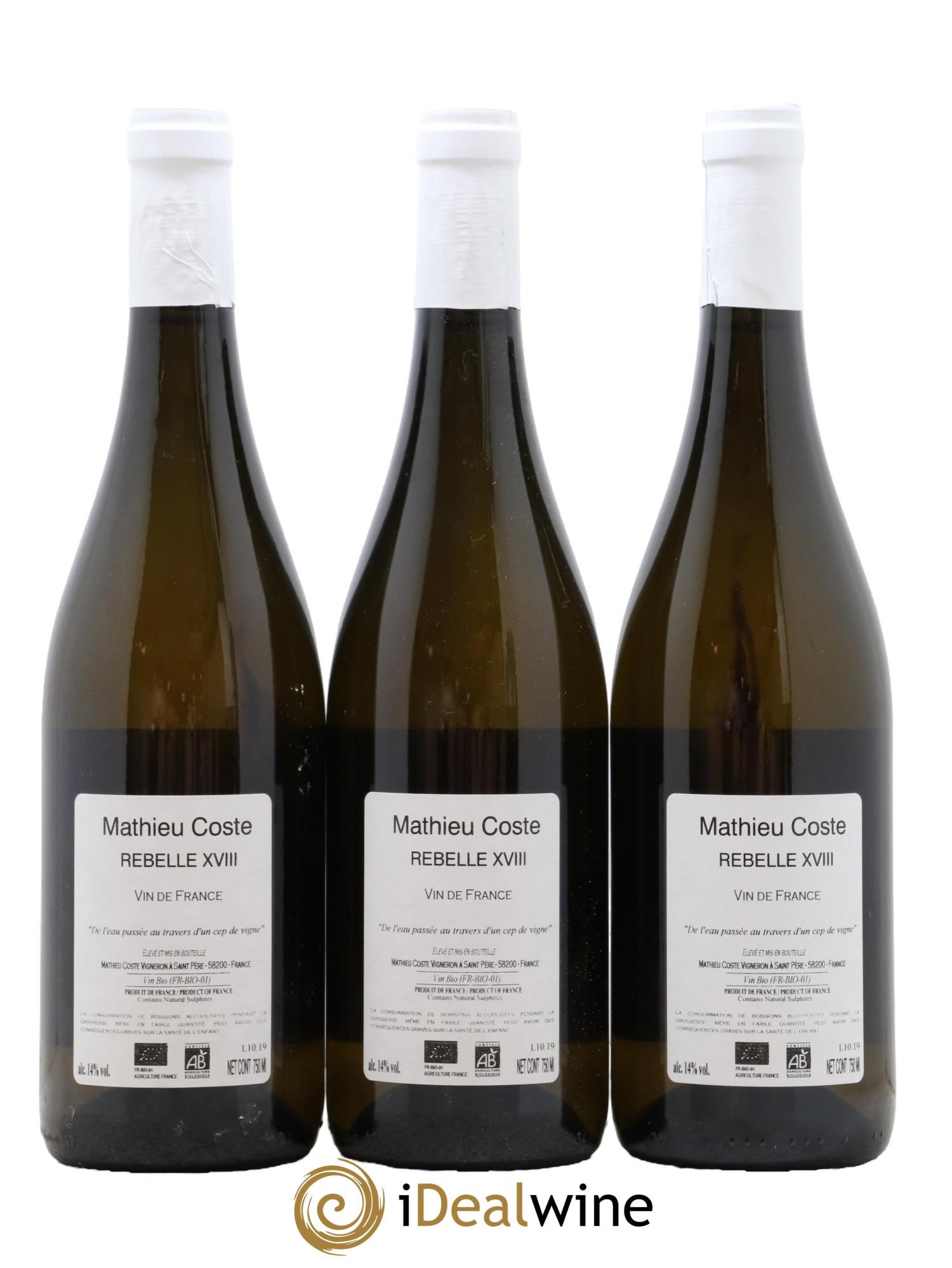 Vin de France Rebelle Mathieu Coste 2018 - Lot de 3 bouteilles - 1