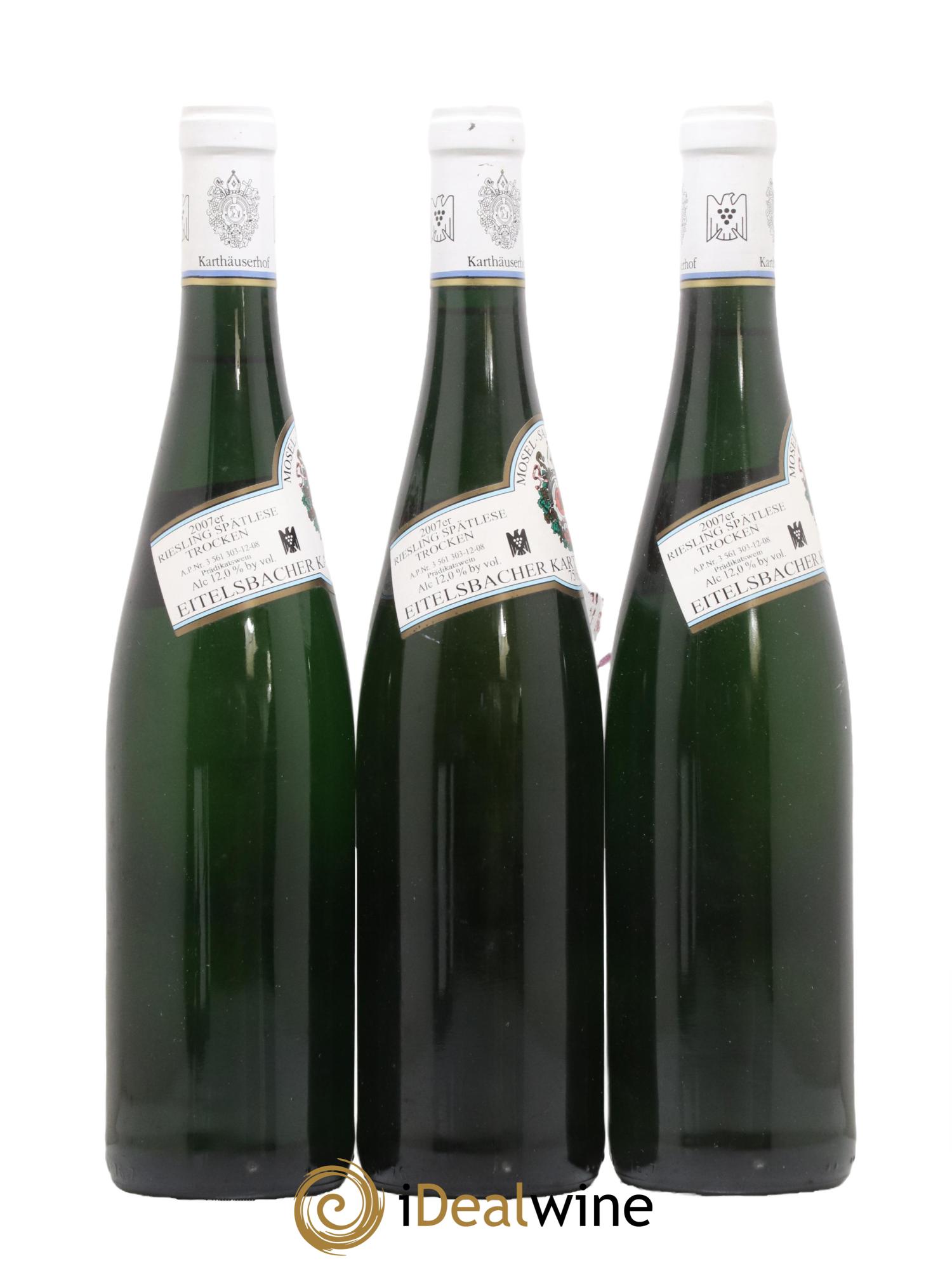 Allemagne Mosel-Saar Eitelsbacher Karthauserhofberg Riesling Spatlese Karthauserhof 2007 - Lot de 3 bouteilles - 1