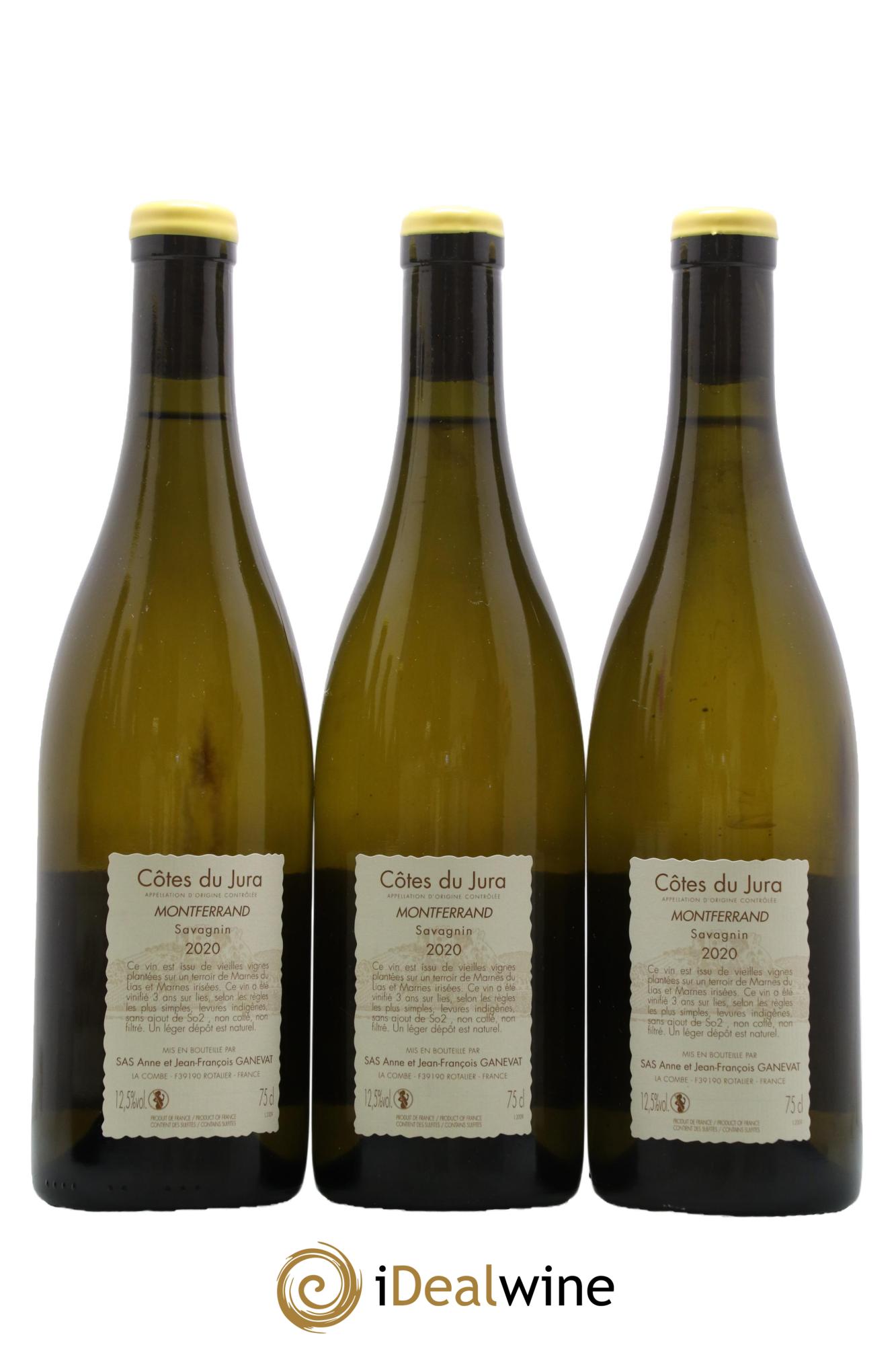 Côtes du Jura Montferrand savagnin Ganevat (Domaine) 2020 - Lot of 3 bottles - 1