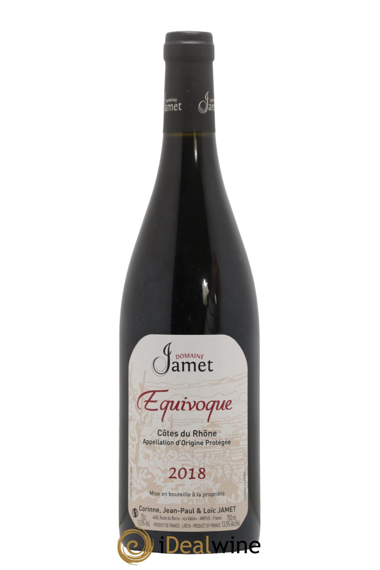 Côtes du Rhône Equivoque Jamet (Domaine) 2018 - Lot of 1 bottle - 0