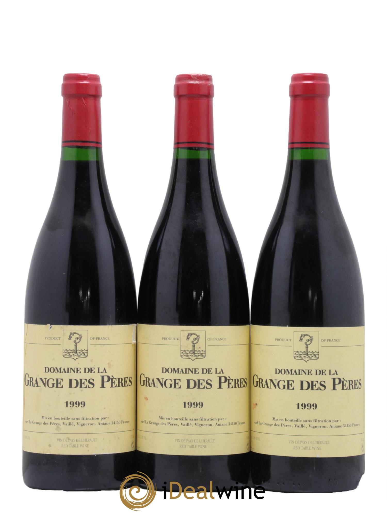 IGP Pays d'Hérault Grange des Pères Laurent Vaillé 1999 - Lot de 3 bouteilles - 0