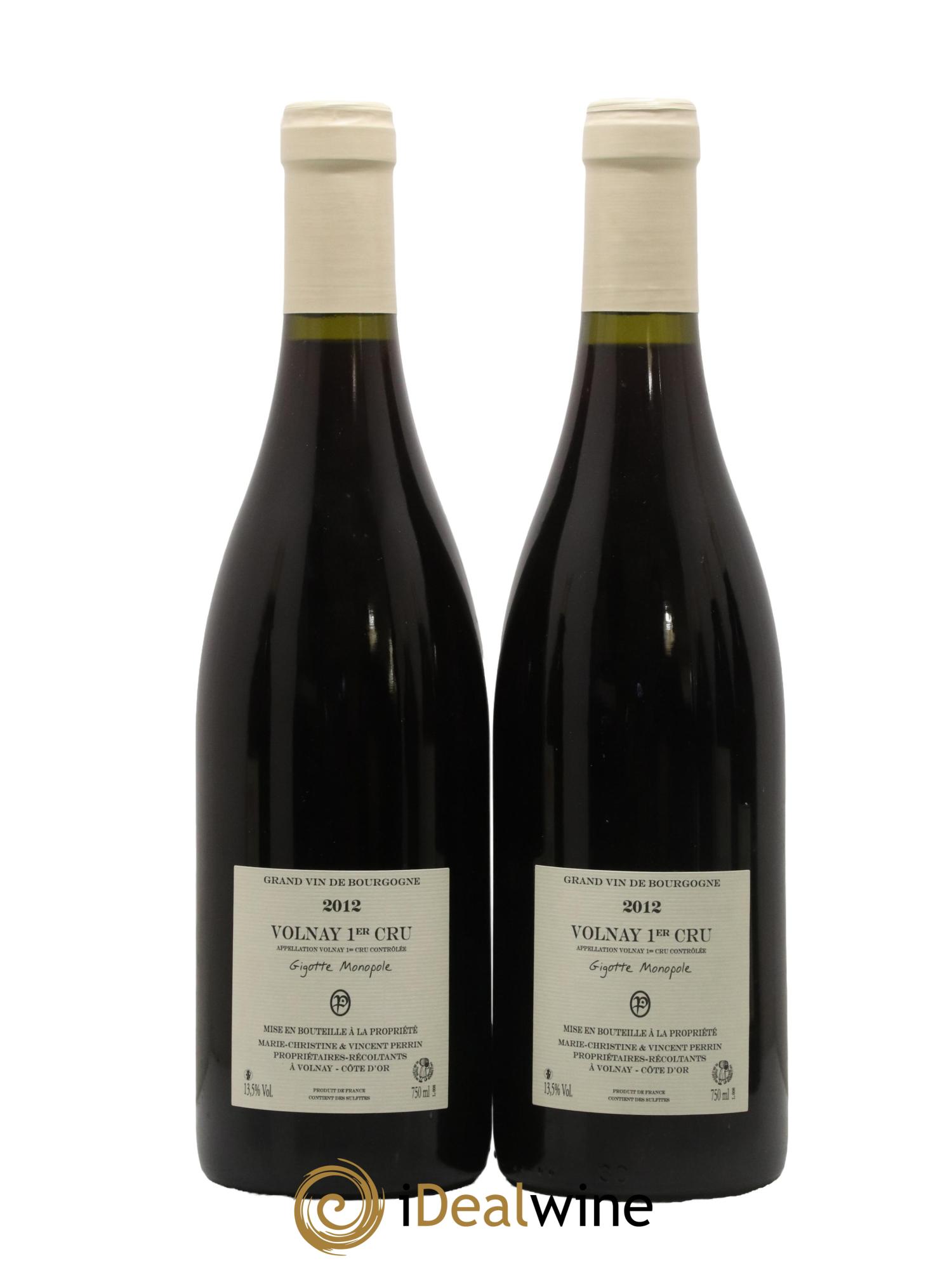 Volnay 1er Cru La Gigotte Domaine Perrin 2012 - Lot of 2 bottles - 1