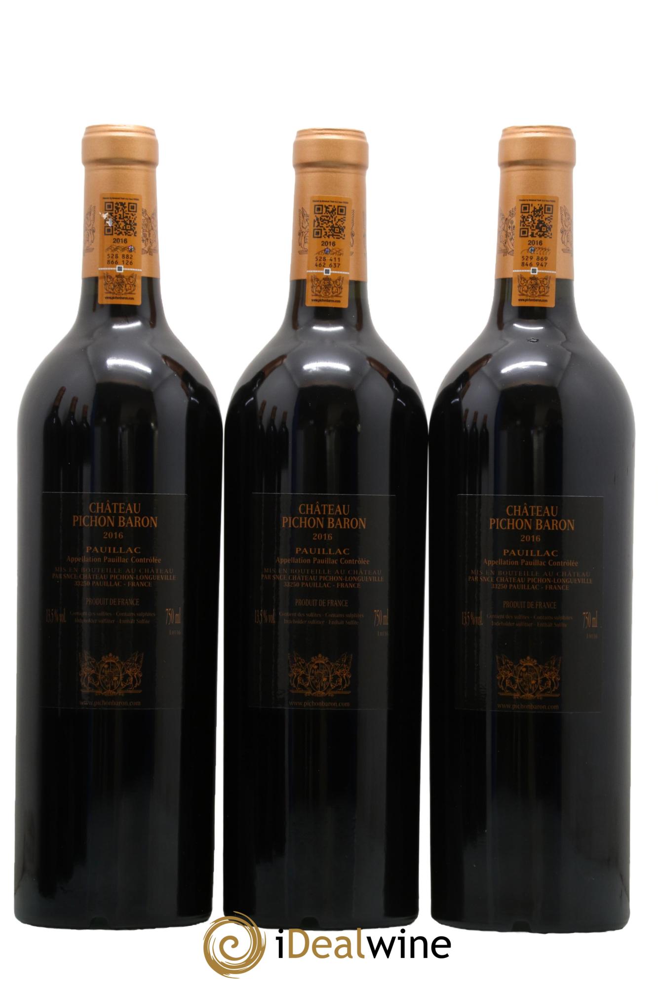 Pichon Longueville Baron 2ème Grand Cru Classé 2016 - Lot de 6 bouteilles - 2