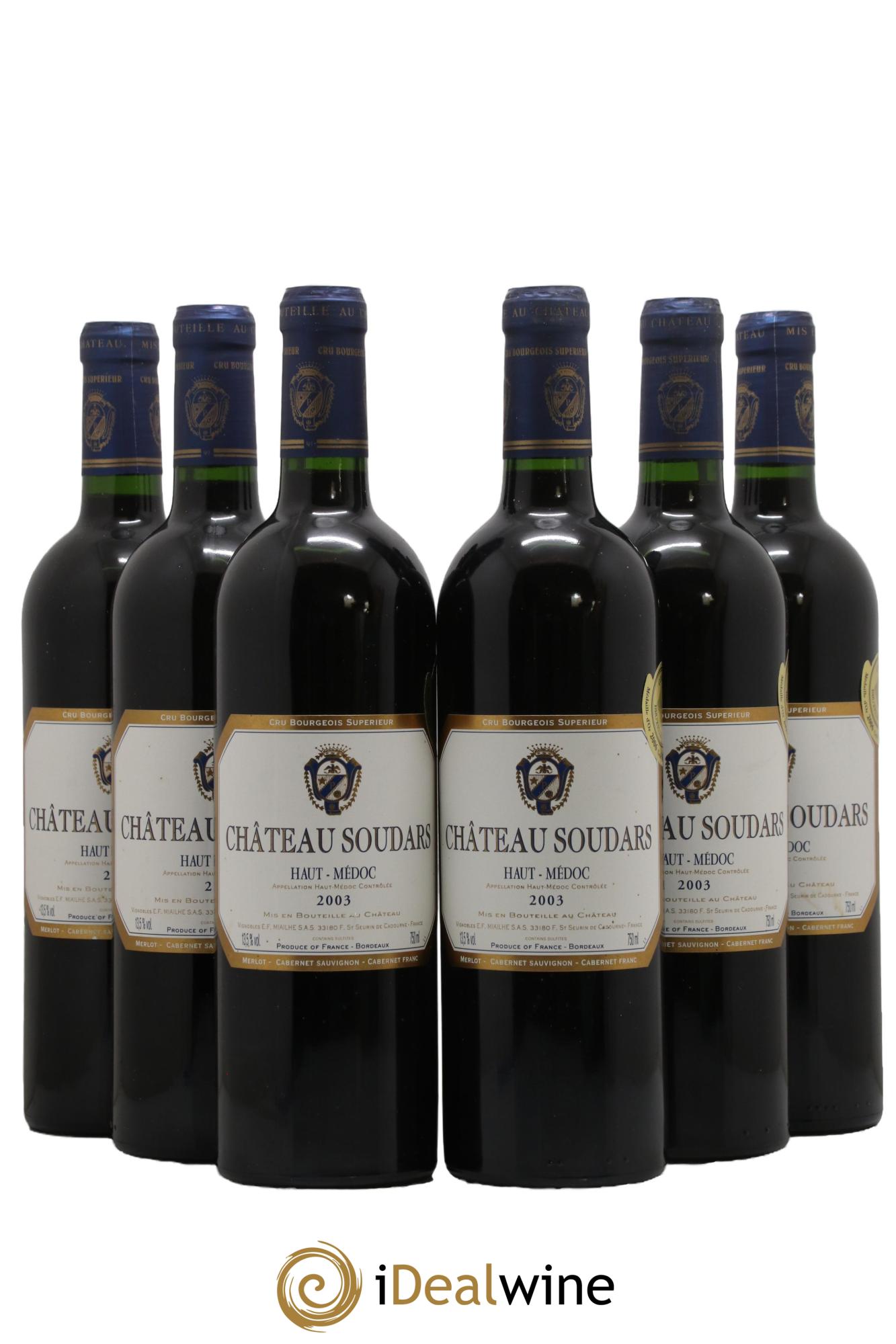 Château Soudars Cru Bourgeois 2003 - Lot de 6 bouteilles - 0