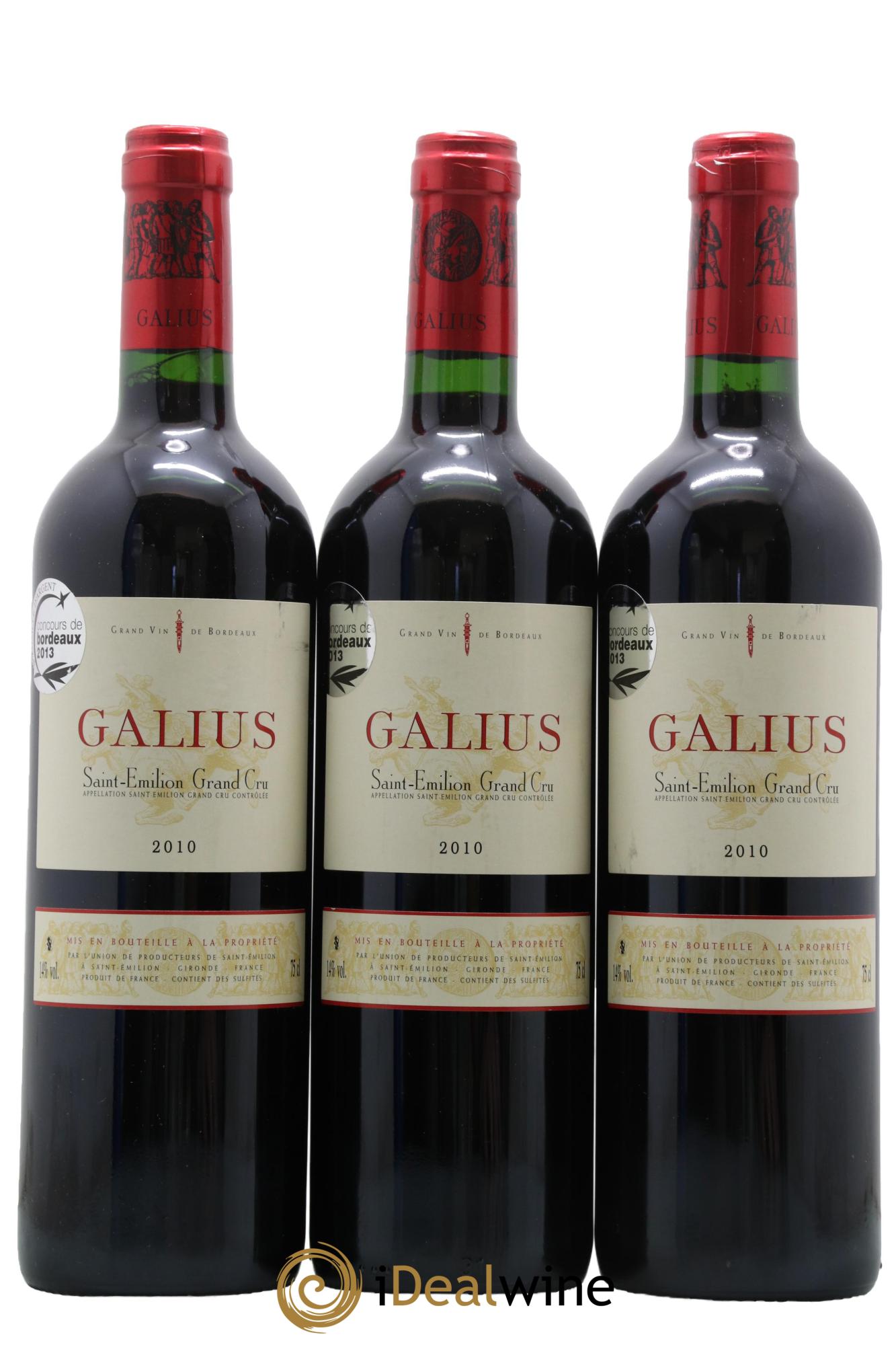 Château Galius 2010 - Lot de 3 bouteilles - 0