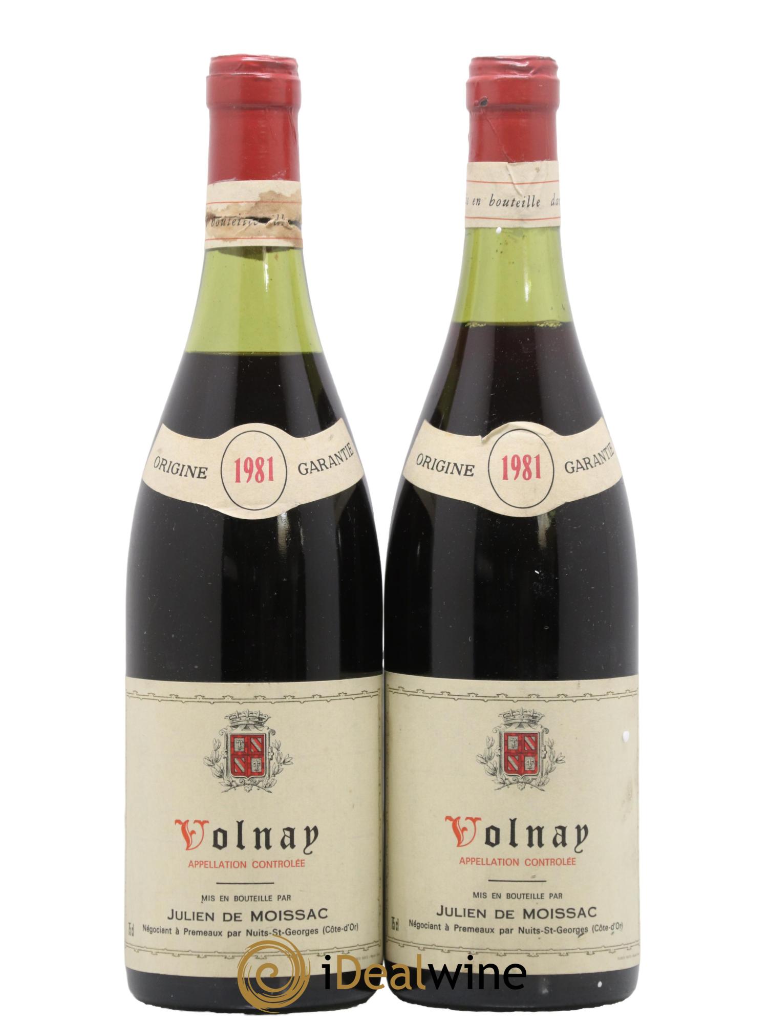 Volnay Julien De Moissac 1981 - Lot of 2 bottles - 0