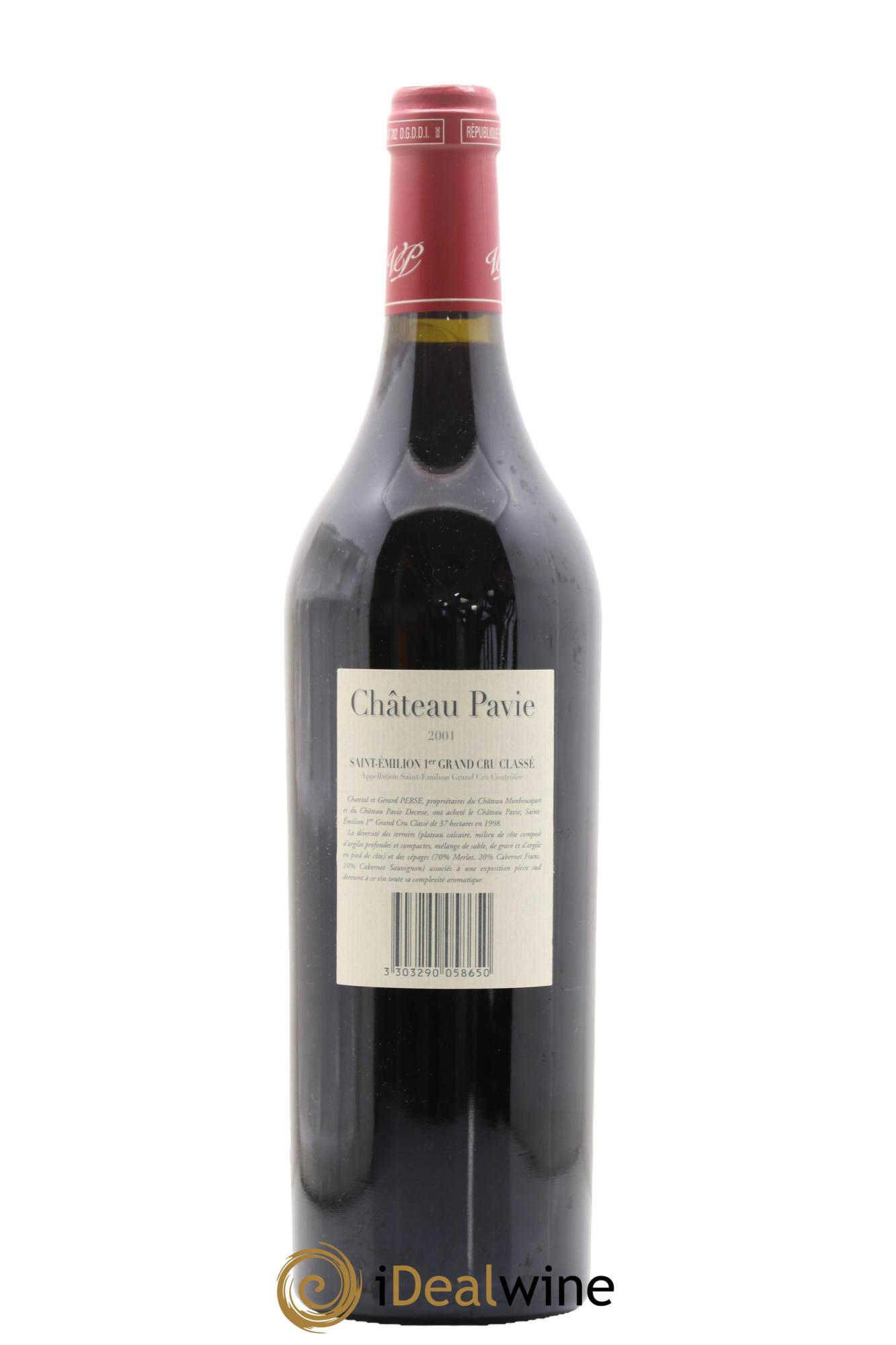 Château Pavie 1er Grand Cru Classé A 2001 - Lotto di 1 bottiglia - 1