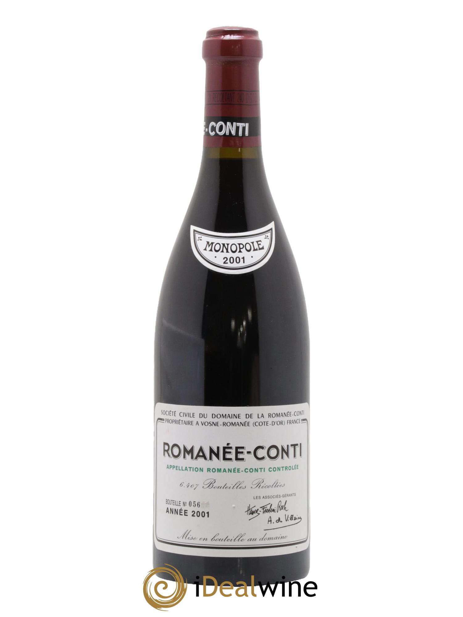 Romanée-Conti Grand Cru Domaine de la Romanée-Conti 2001 - Lot de 1 bouteille - 0