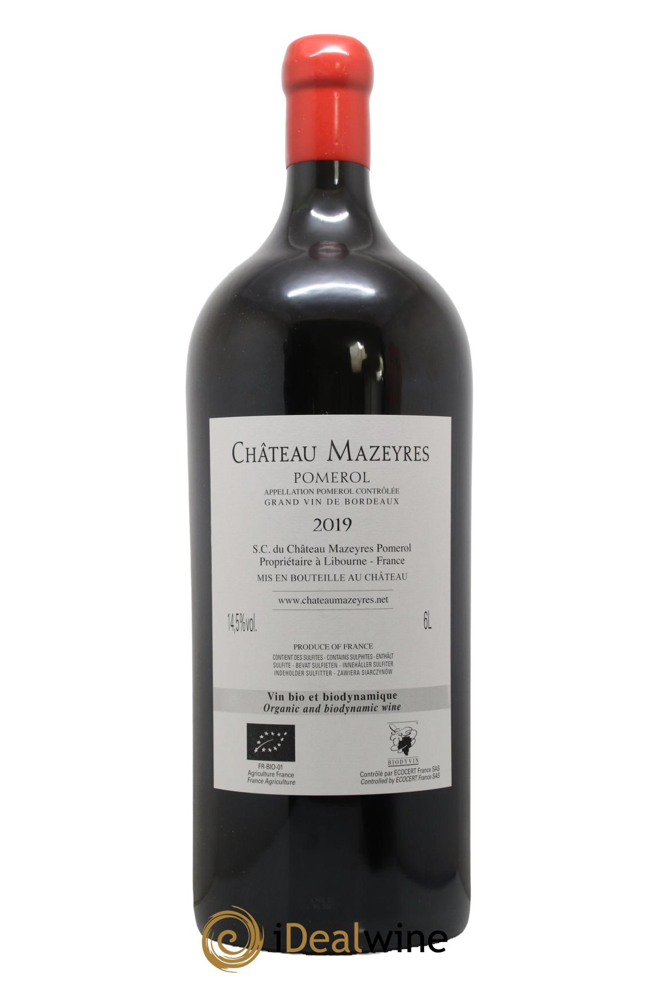 Château Mazeyres  2019 - Lot de 1 impériale - 2