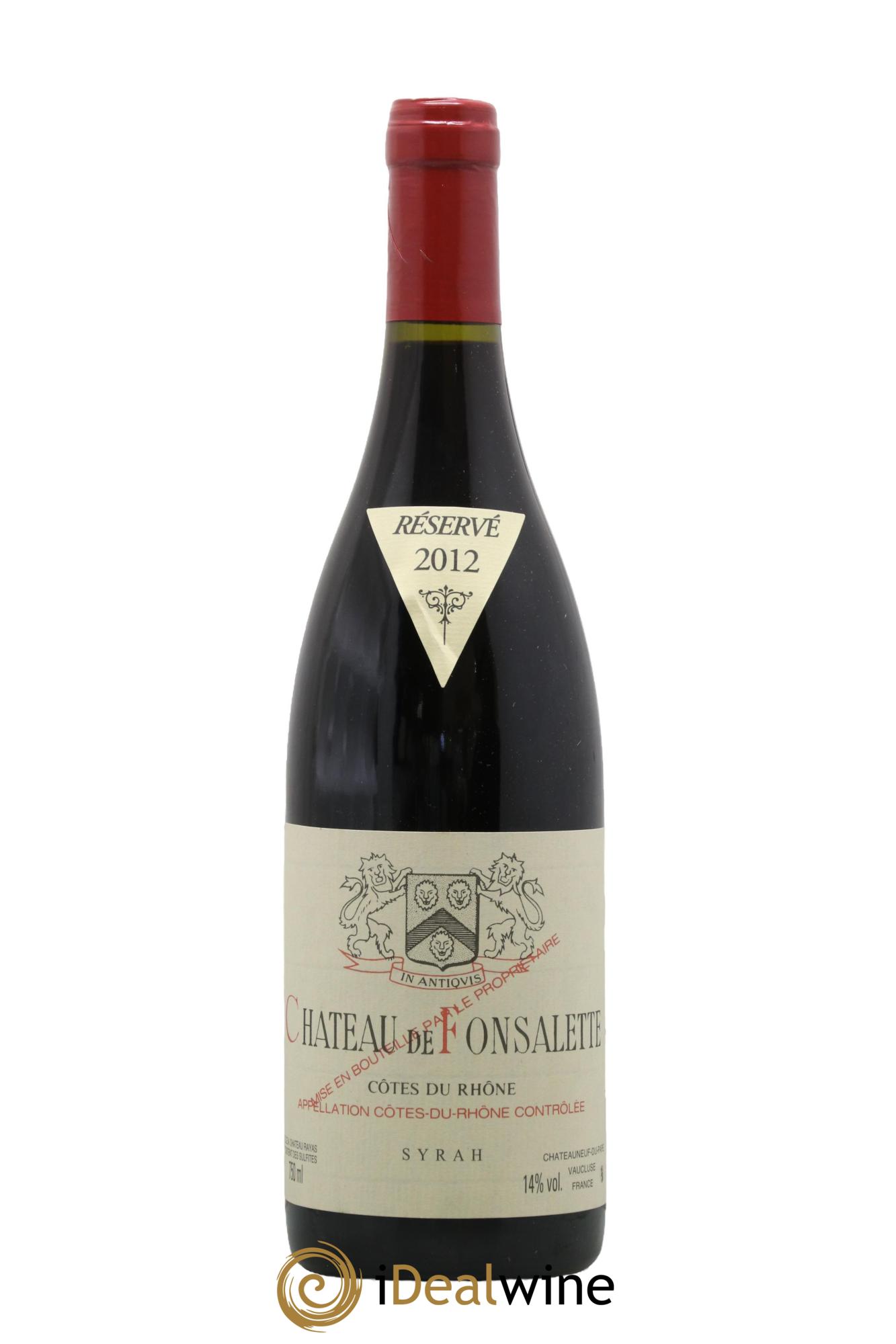 Côtes du Rhône Cuvée Syrah Château de Fonsalette 2012 - Lotto di 1 bottiglia - 0