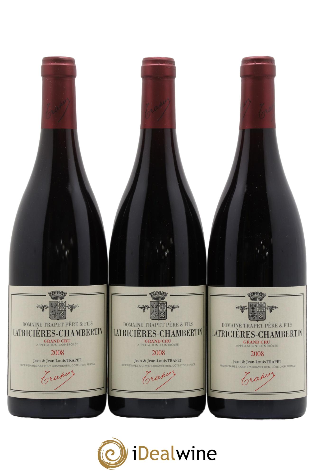 Latricières-Chambertin Grand Cru Domaine Trapet  2008 - Lot of 3 bottles - 0