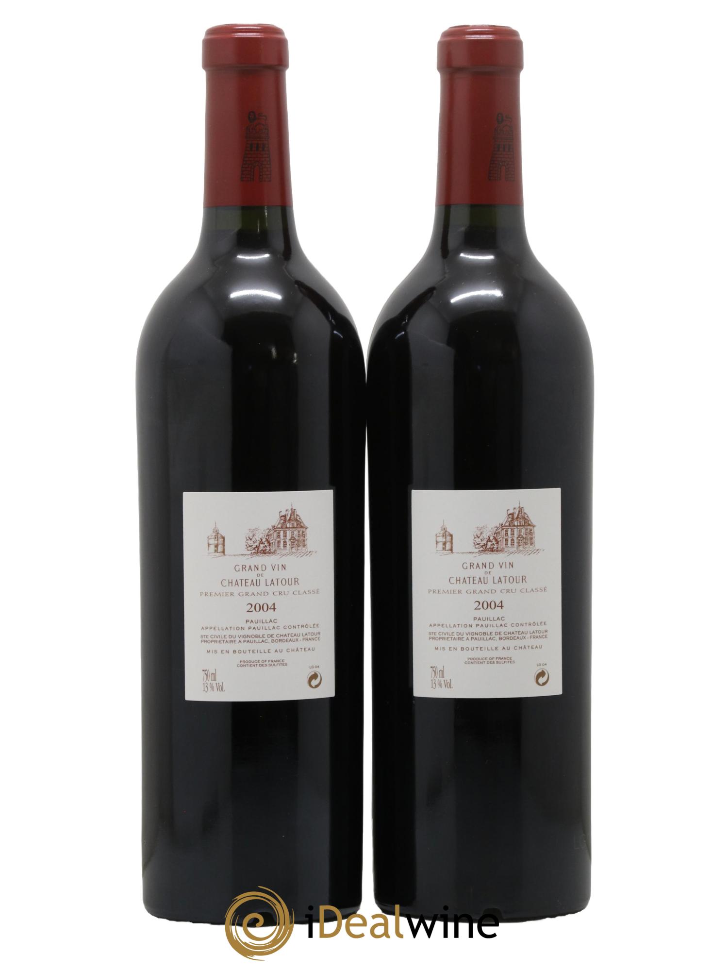 Château Latour 1er Grand Cru Classé 2004 - Lotto di 2 bottiglie - 1