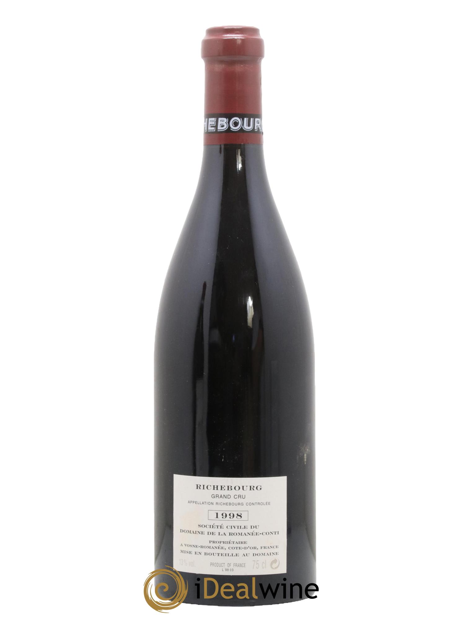 Richebourg Grand Cru Domaine de la Romanée-Conti 1998 - Lotto di 1 bottiglia - 1