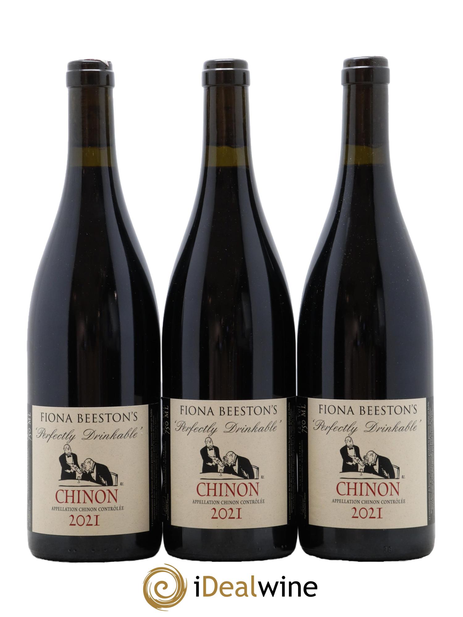 Chinon Perfectly Drinkable Clos des Capucins Fiona Beeston 2021 - Lot de 3 bouteilles - 0