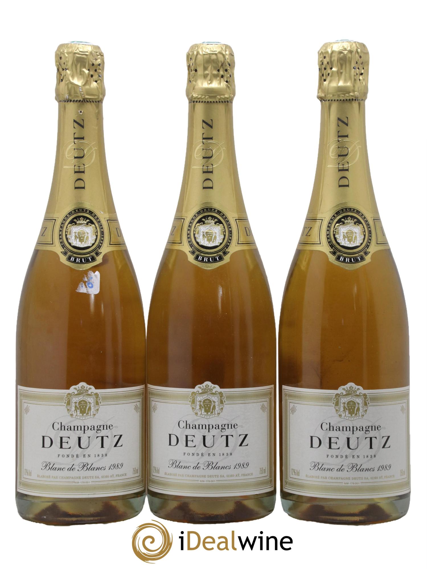 Blanc de Blancs Brut Deutz 1989 - Lot of 3 bottles - 0