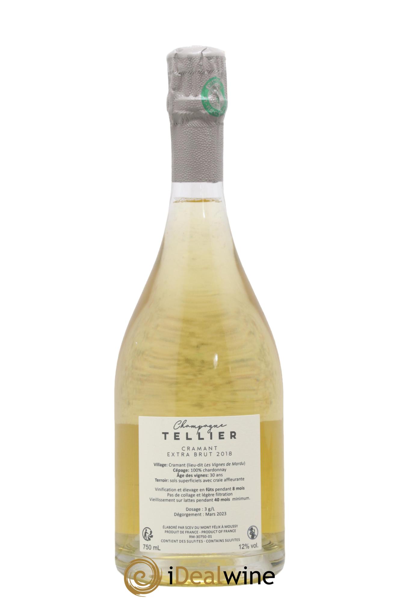 Cramant Grand Cru Blanc de Blancs Extra Brut Tellier 2018 - Lotto di 1 bottiglia - 1