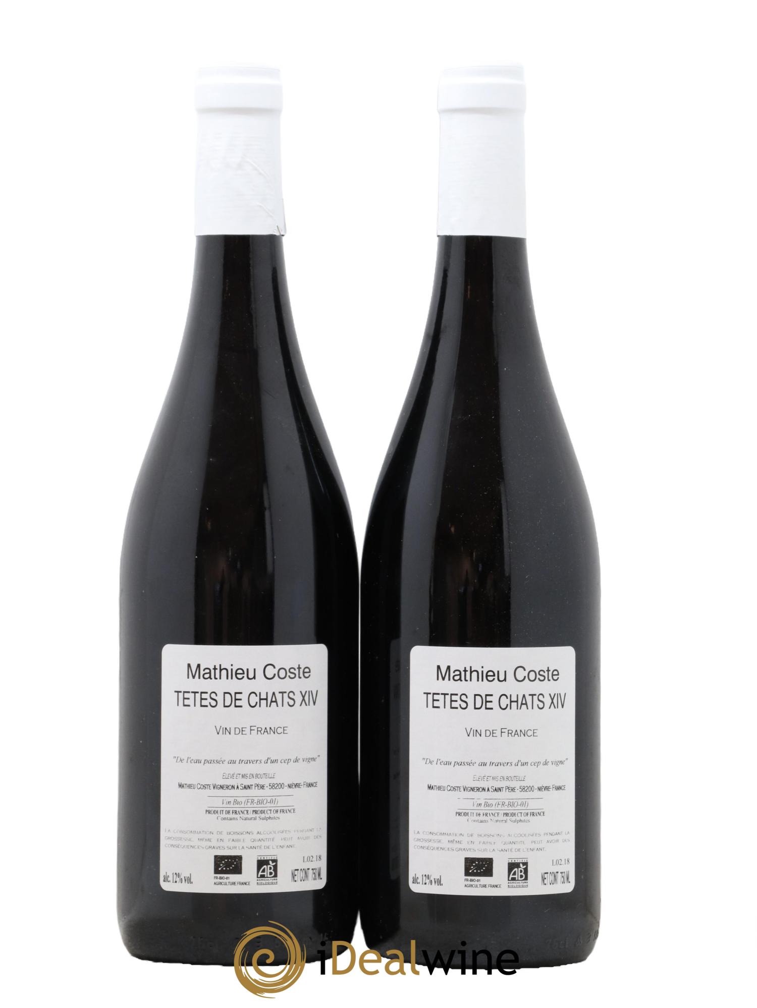 Vin de France Tetes De Chats Mathieu Coste 2014 - Posten von 2 Flaschen - 1