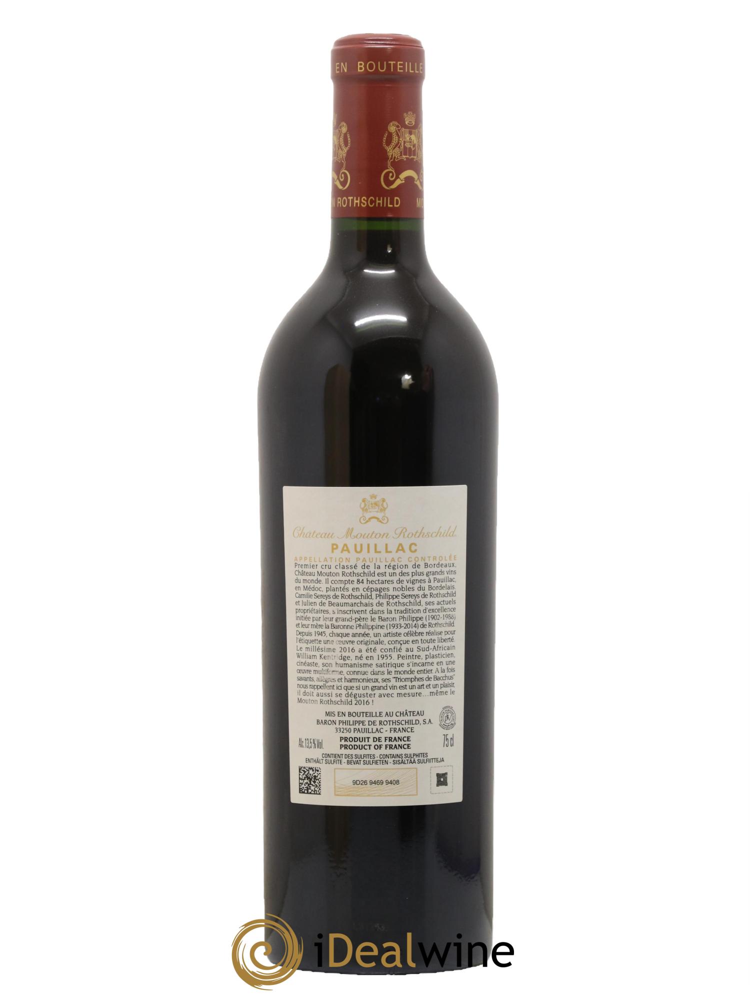 Château Mouton Rothschild 1er Grand Cru Classé 2016 - Posten von 1 Flasche - 2