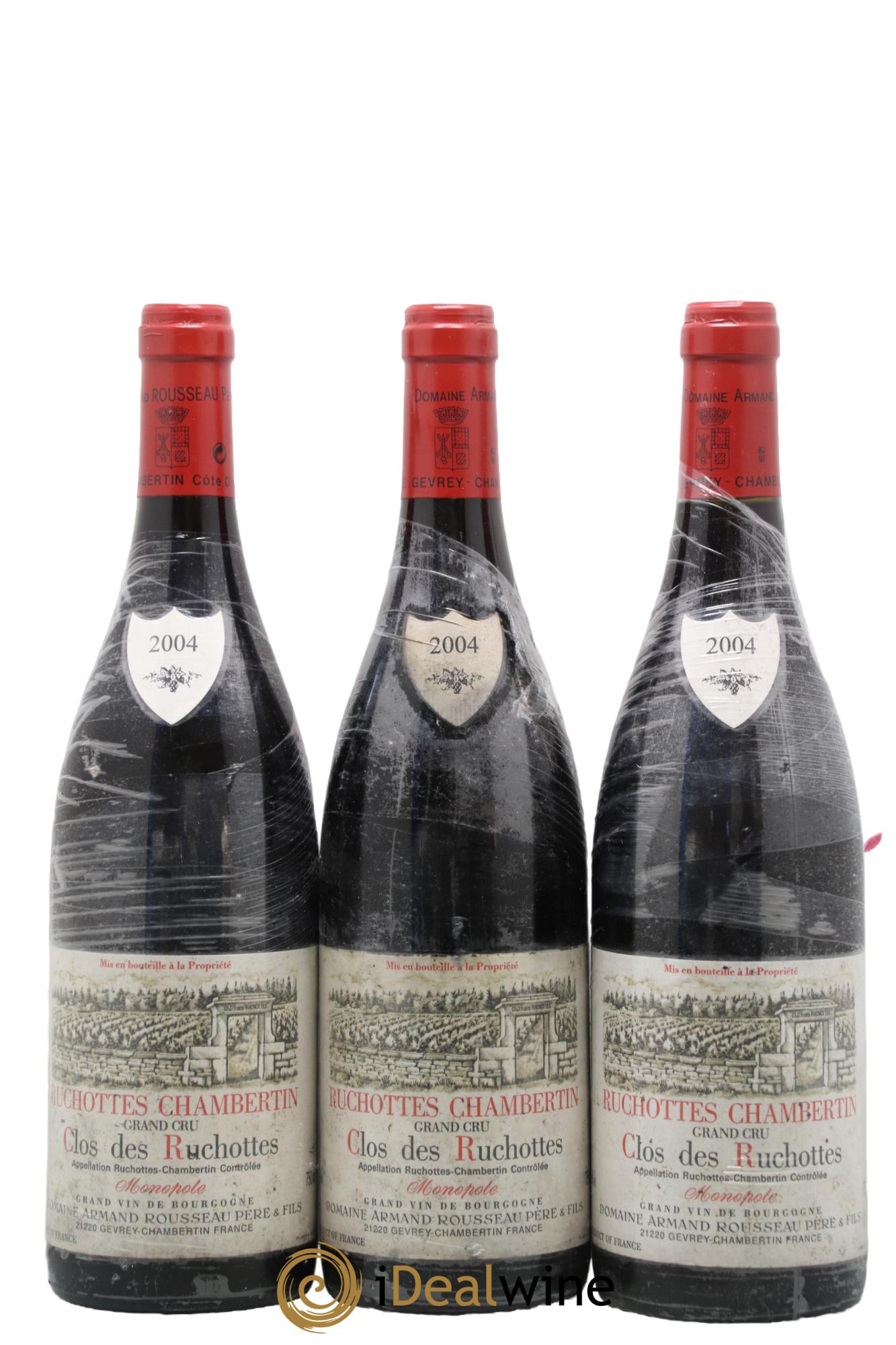 Ruchottes-Chambertin Grand Cru Clos des Ruchottes Armand Rousseau (Domaine) 2004 - Lot de 3 bouteilles - 0