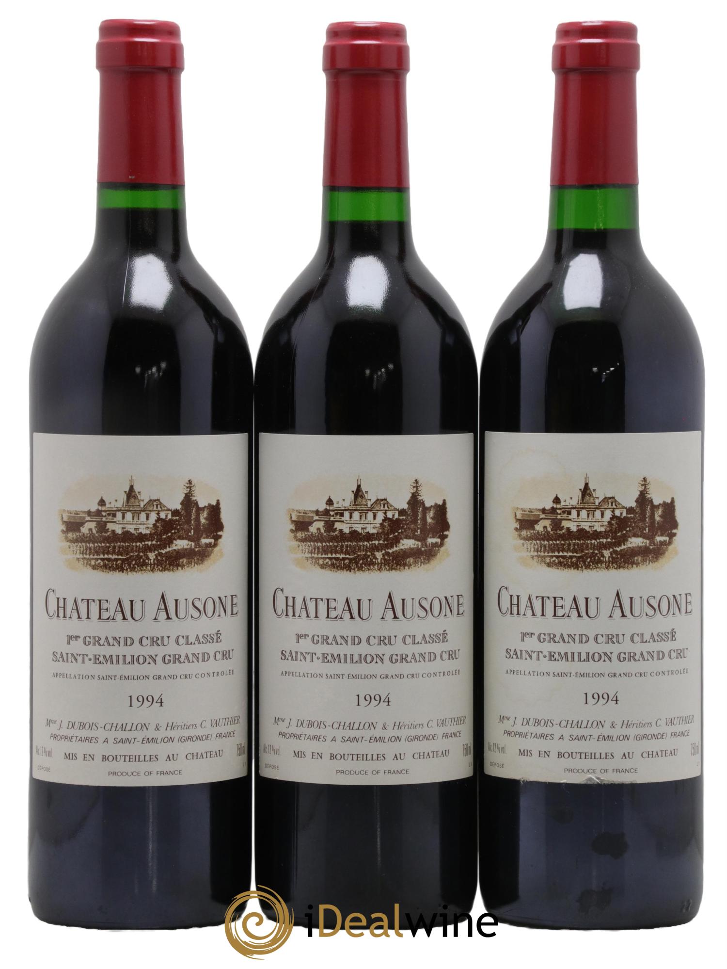 Château Ausone 1er Grand Cru Classé A 1994 - Lot de 3 bouteilles - 0