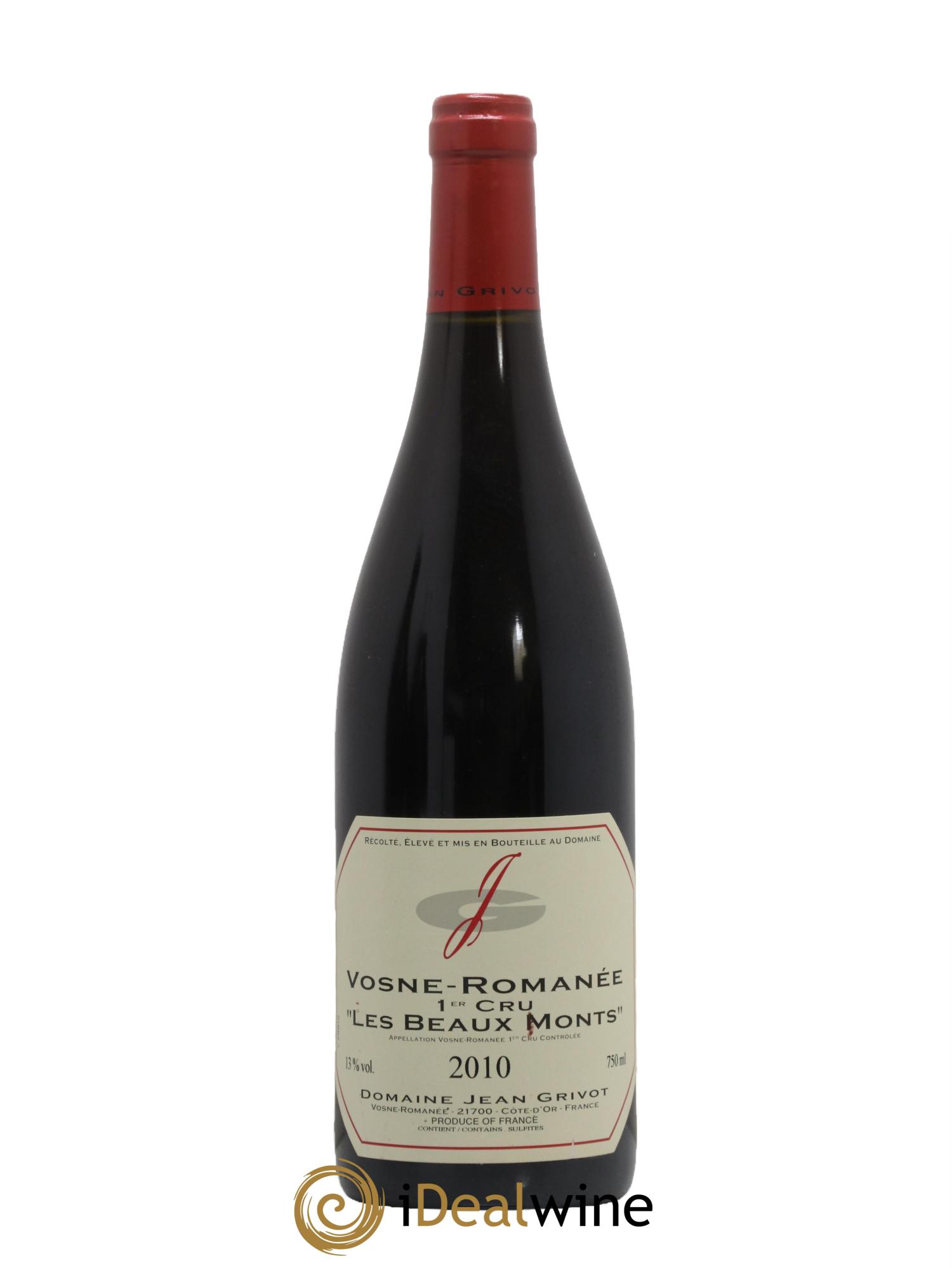 Vosne-Romanée 1er Cru Les Beaux-Monts Jean Grivot 2010 - Lot de 1 bouteille - 0