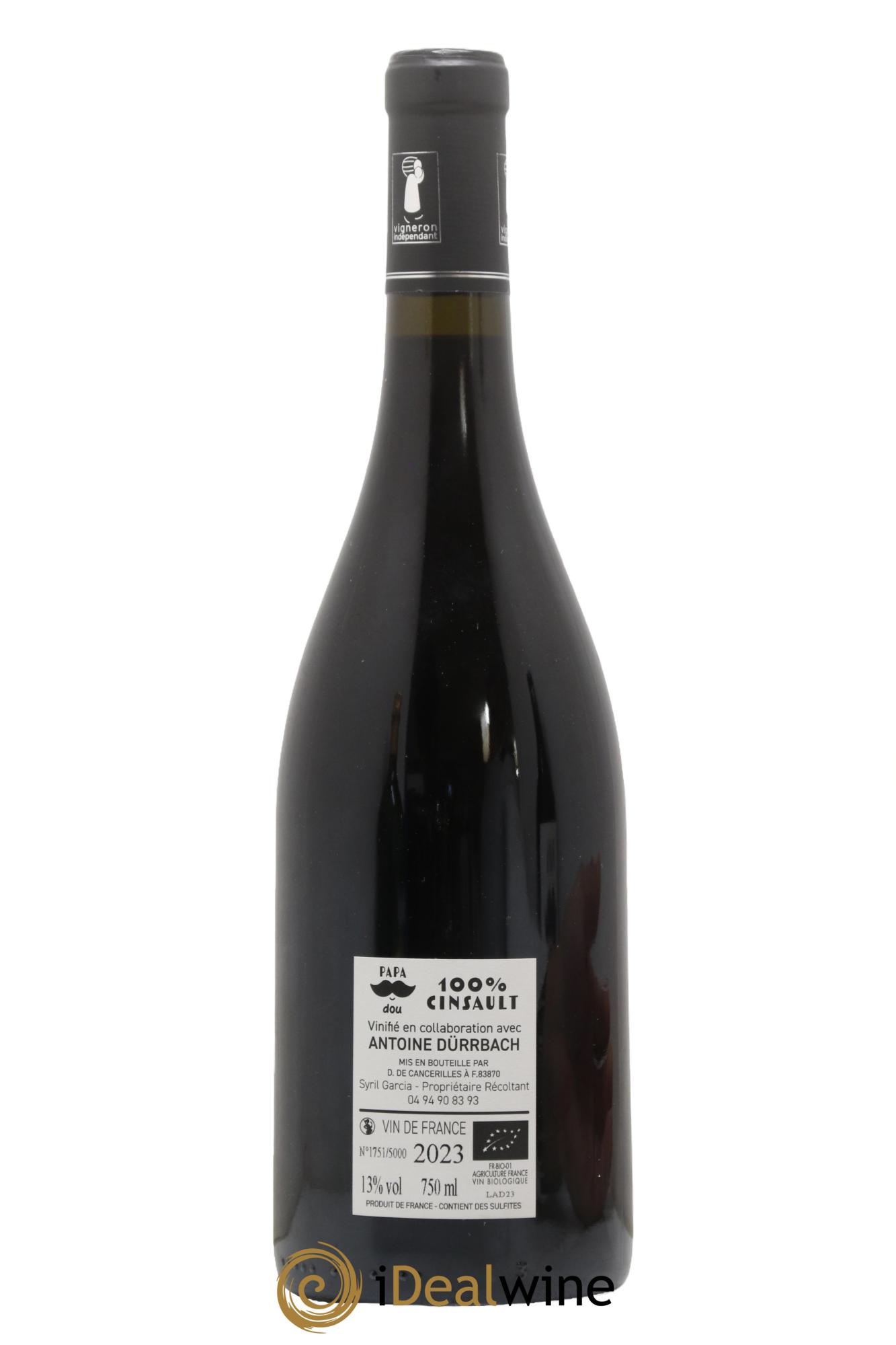 Vin de France Papa Dou Cinsault Domaine Syril Garcia 2023 - Lotto di 1 bottiglia - 1