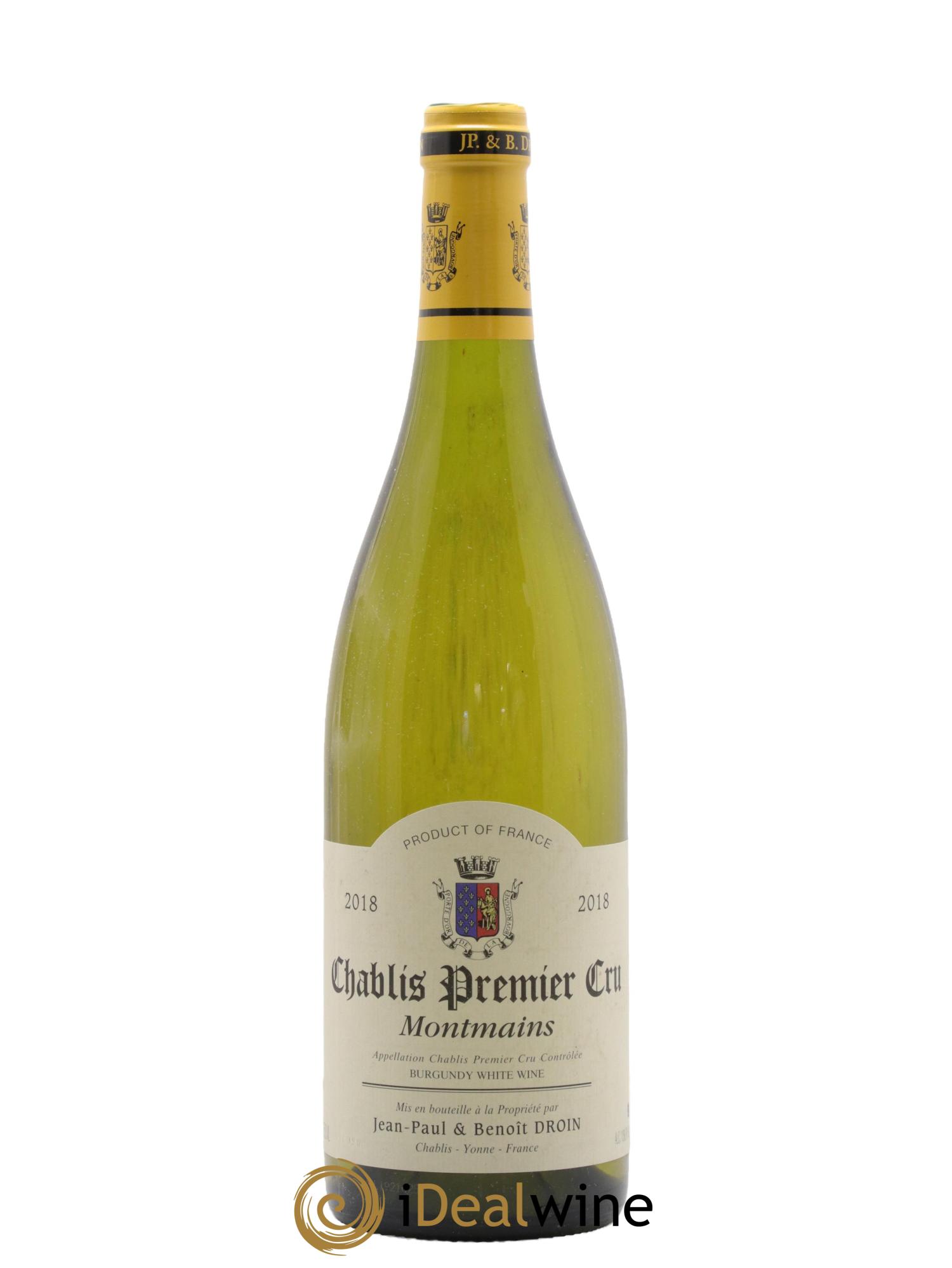 Chablis 1er Cru Montmains Jean-Paul & Benoît Droin (Domaine) 2018 - Lot de 1 bouteille - 0