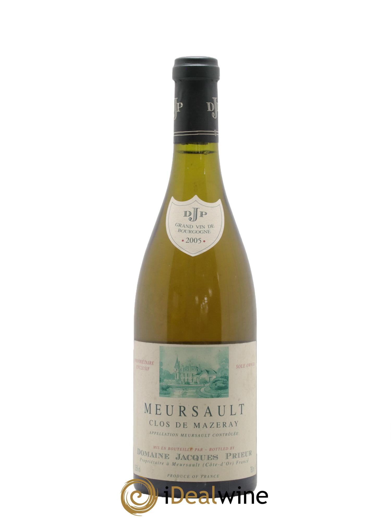 Meursault Clos de Mazeray Monopole Jacques Prieur (Domaine) 2005 - Posten von 1 Flasche - 0