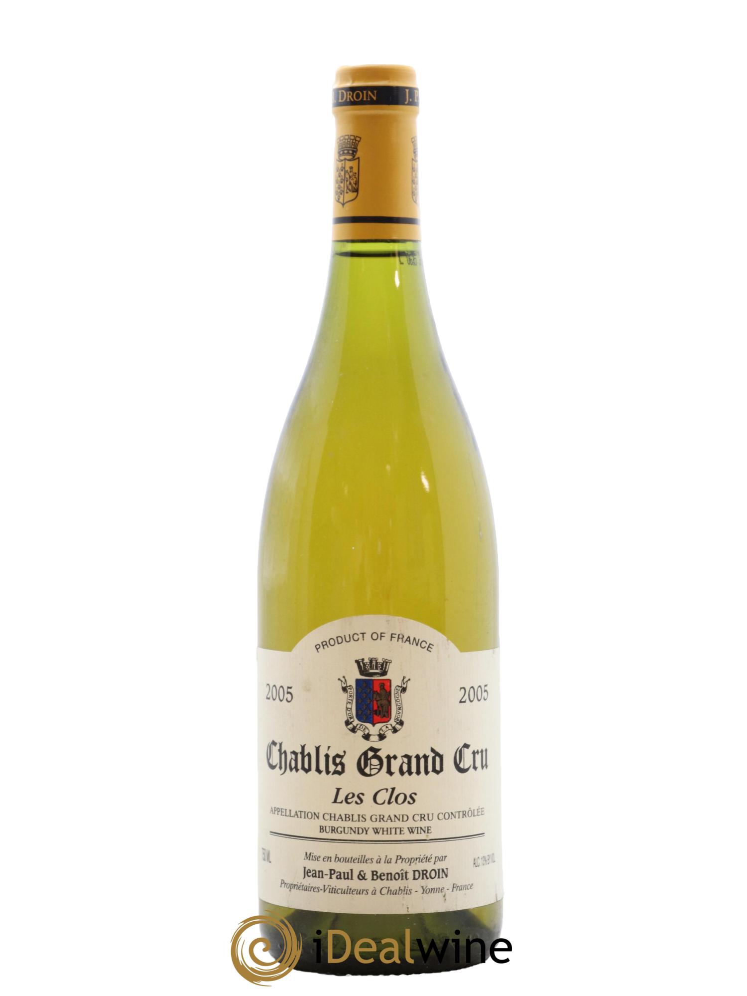 Chablis Grand Cru Les Clos Jean-Paul & Benoît Droin (Domaine) 2005 - Lot de 1 bouteille - 0