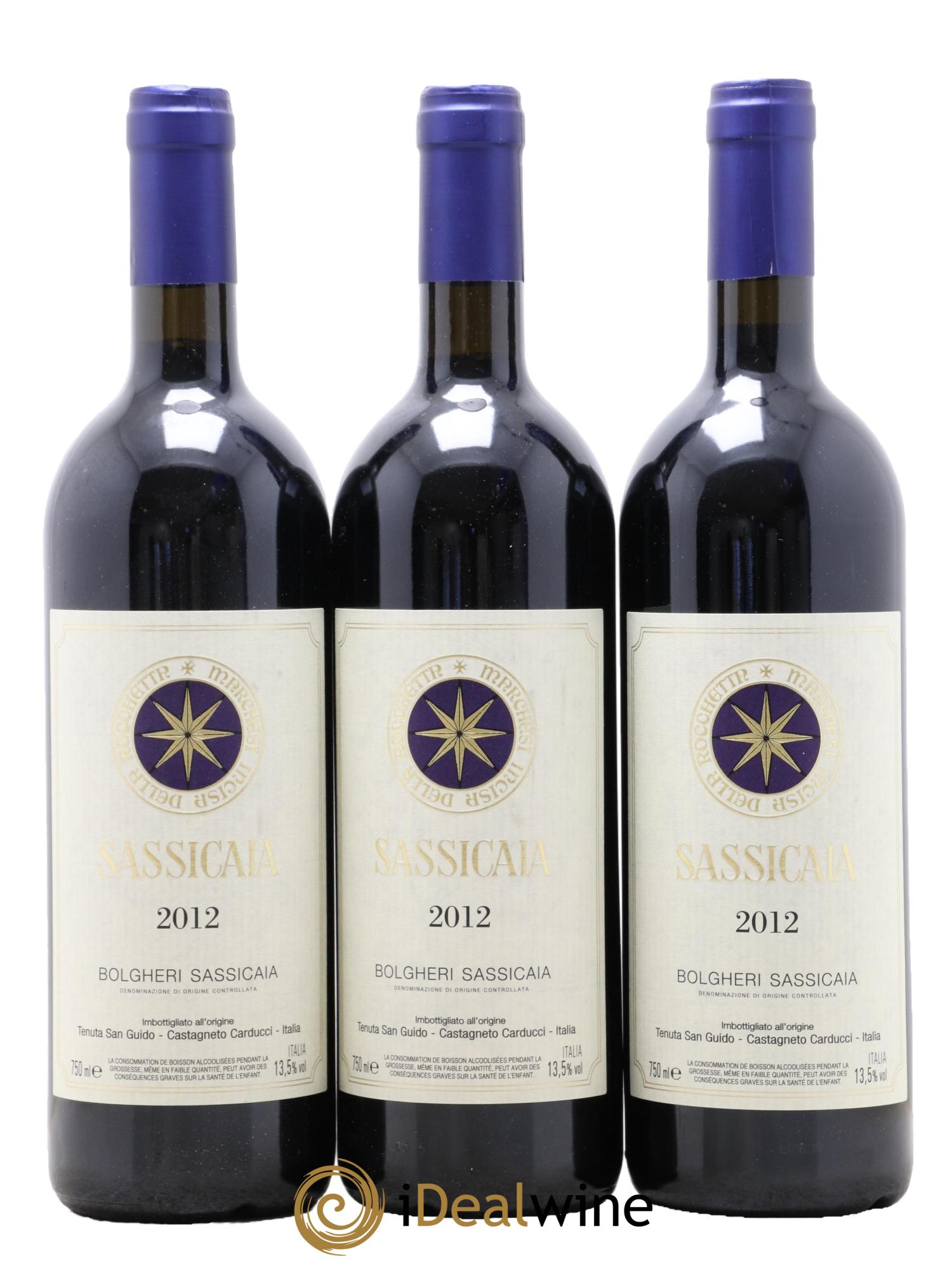 Bolgheri DOC Sassicaia Tenuta San Guido 2012 - Lotto di 3 bottiglie - 0