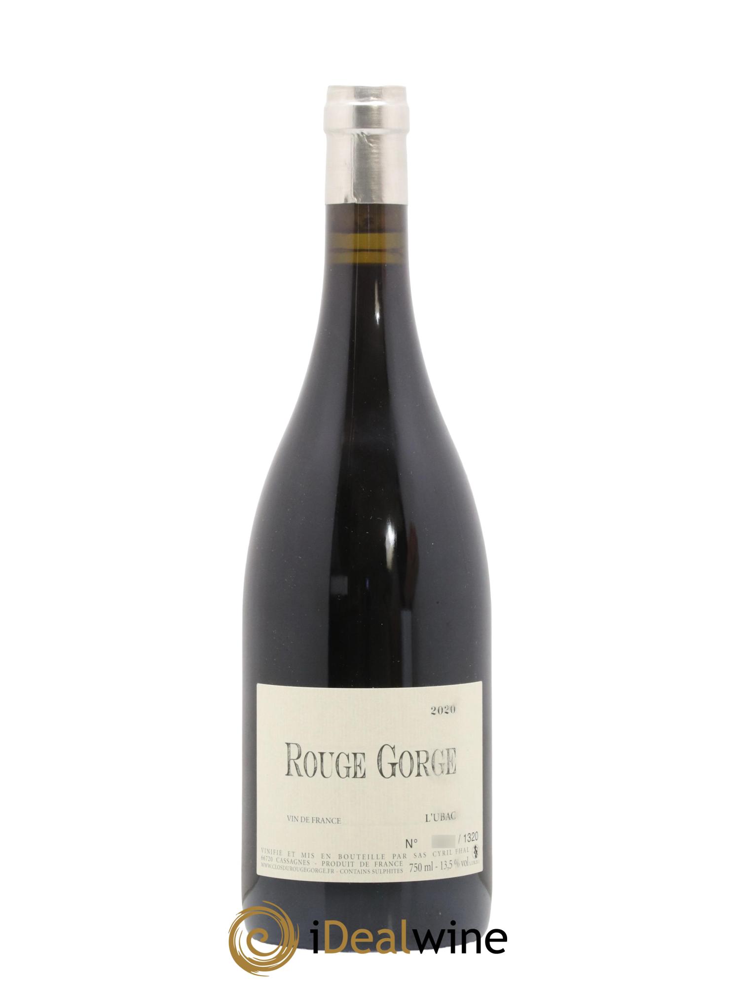 IGP Côtes Catalanes Clos du Rouge Gorge L'Ubac Cyril Fhal 2020 - Lot de 1 bouteille - 0