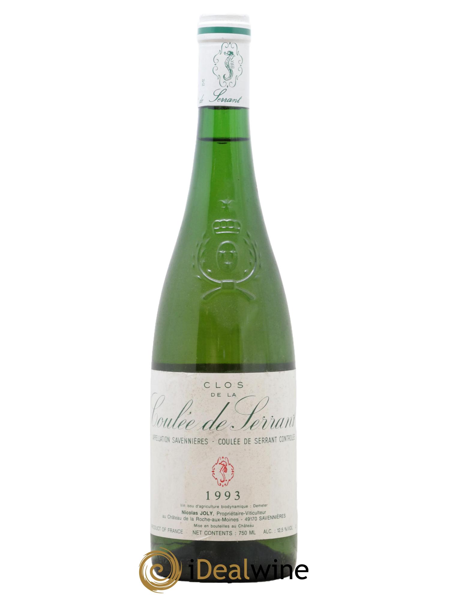 Savennières Clos de la Coulée de Serrant Vignobles de la Coulée de Serrant - Nicolas Joly 1993 - Lot de 1 bouteille - 0