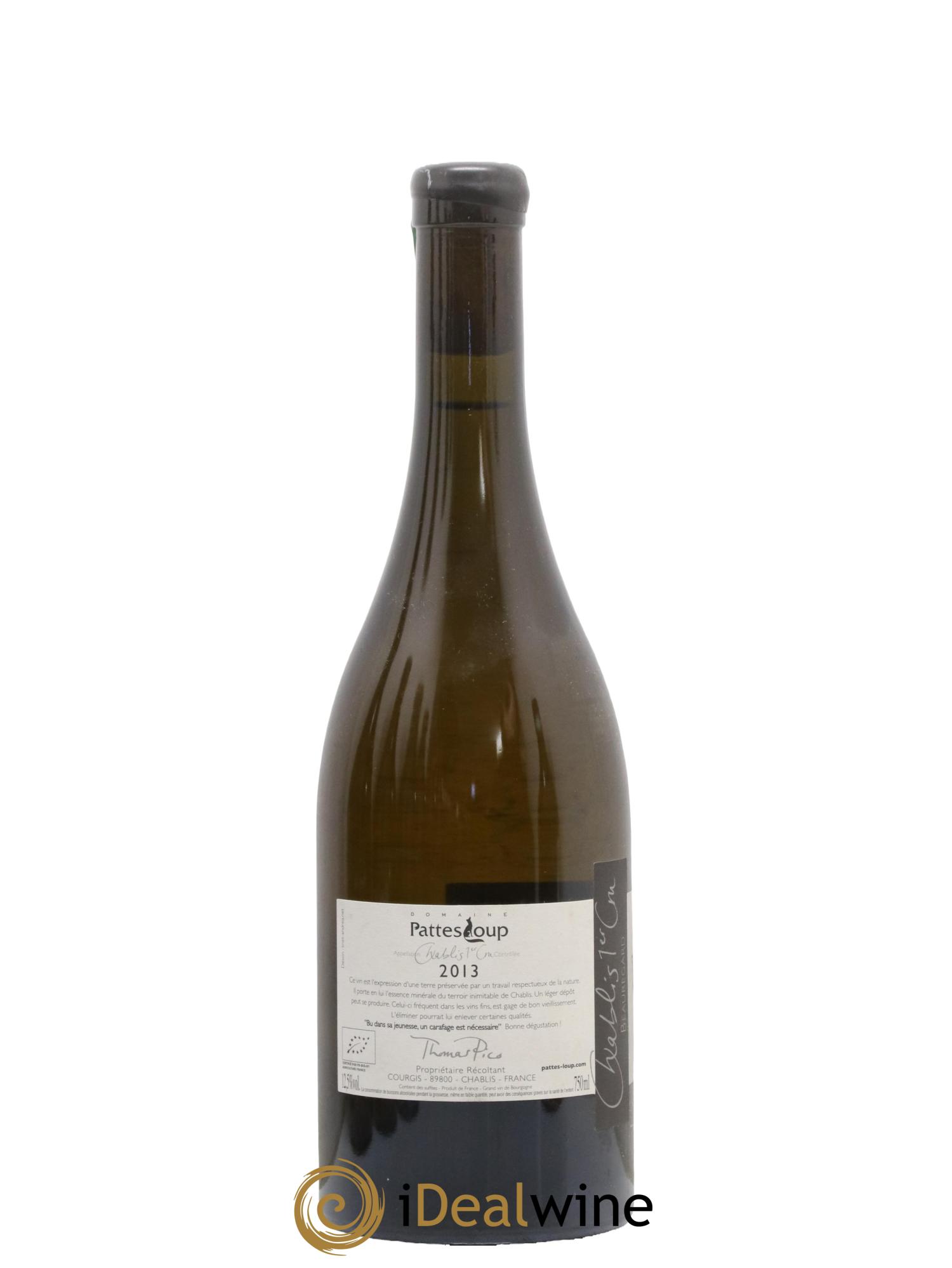 Chablis 1er Cru Beauregard Pattes Loup (Domaine) 2013 - Lotto di 1 bottiglia - 1